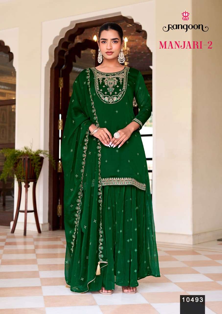 RANGOON MANJARI VOL 2 CHIFFON DESIGNER WORK PARTY WEAR LADIES SUIT