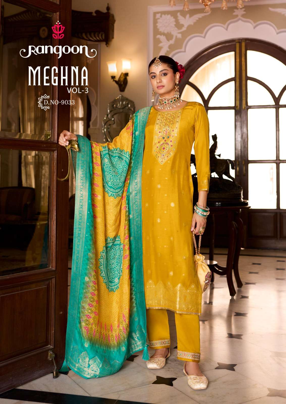 RANGOON MEGHANA VOL 3 JACQUARD DESIGNER LADIES FESTIVE WEAR SUIT