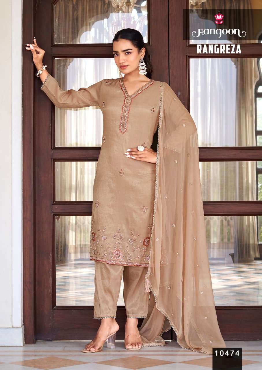 RANGOON RANGREZA VISCOSE PREETY LOOK DESIGNER WEAR LADIES 3PCS SET 