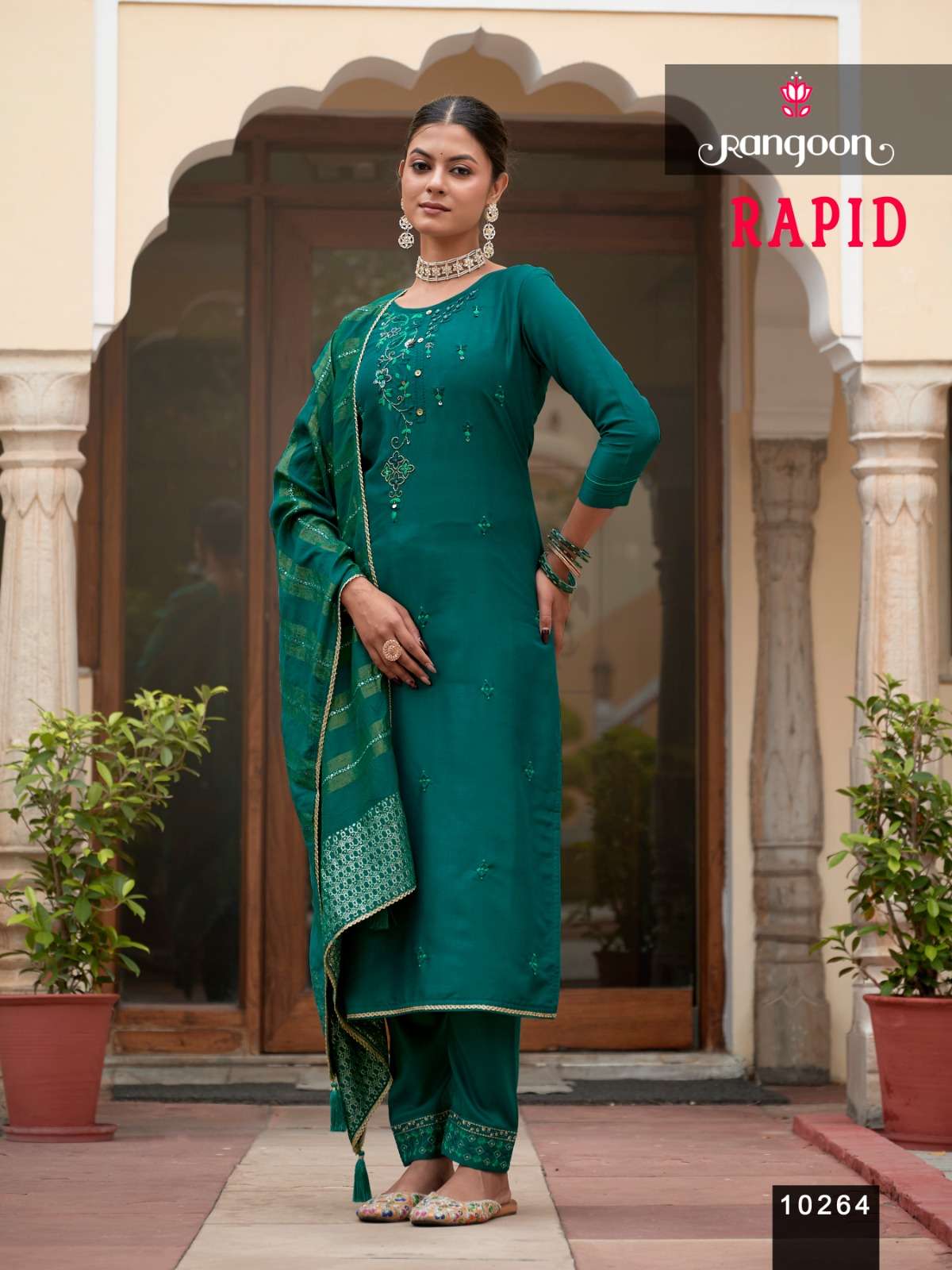 RANGOON RAPID VISCOSE FANCY WORKS LADIES 3PCS SET COLLECTION 