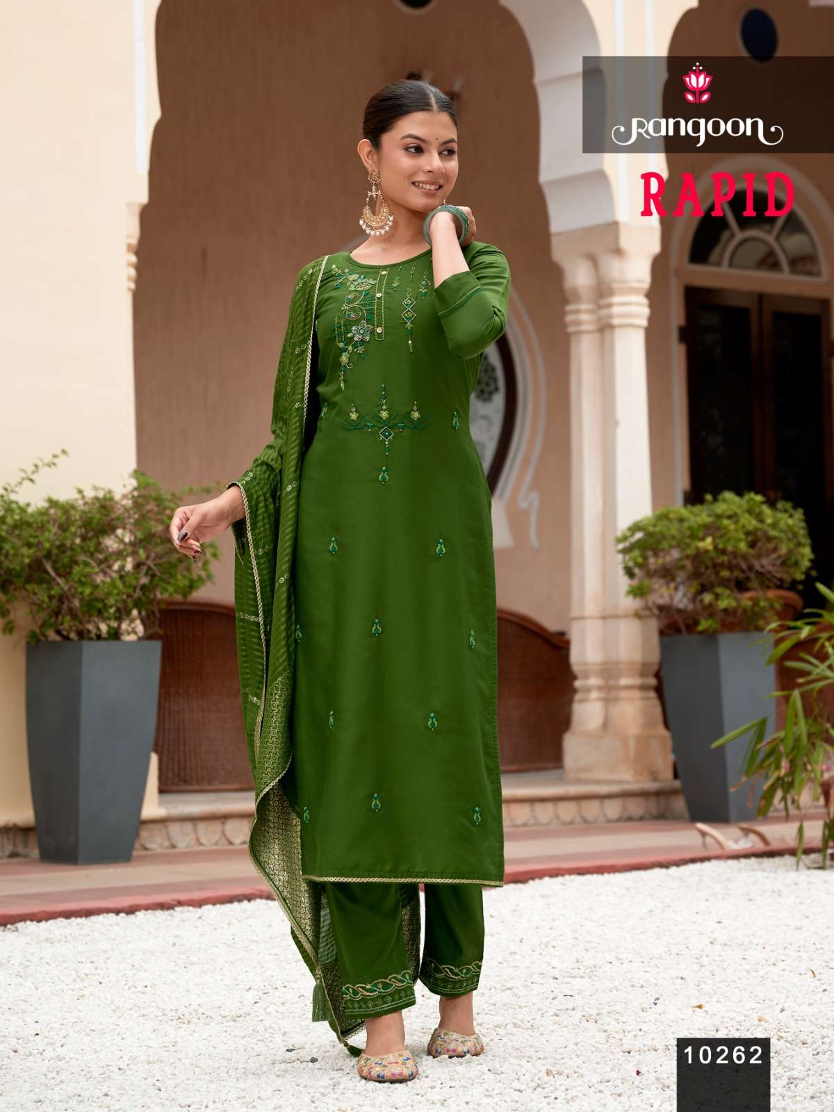 RANGOON RAPID VISCOSE FANCY WORKS LADIES 3PCS SET COLLECTION 