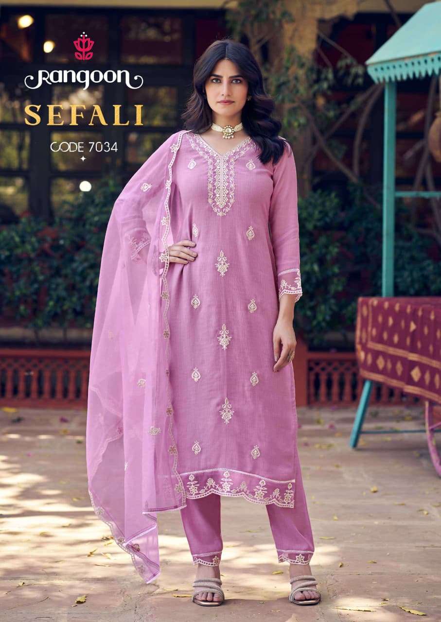 RANGOON SEFALI VISCOSE FANCY DESIGNER WORK LADIES 3PCS SET COLLECTION 