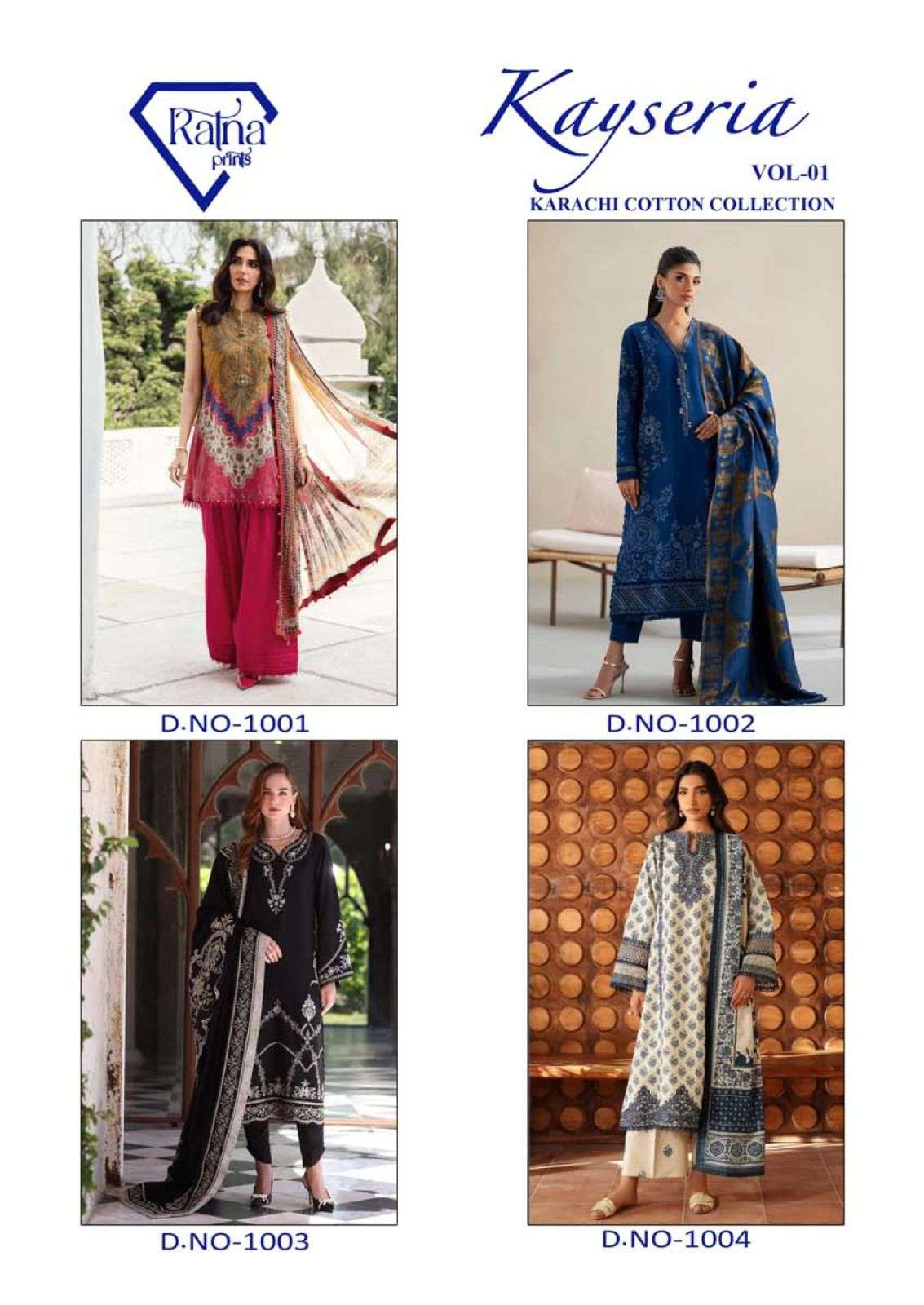 RATNA PRINTS KAYSERIA VOL 1 COTTON DIGITAL PRINTS SALWAR SUIT