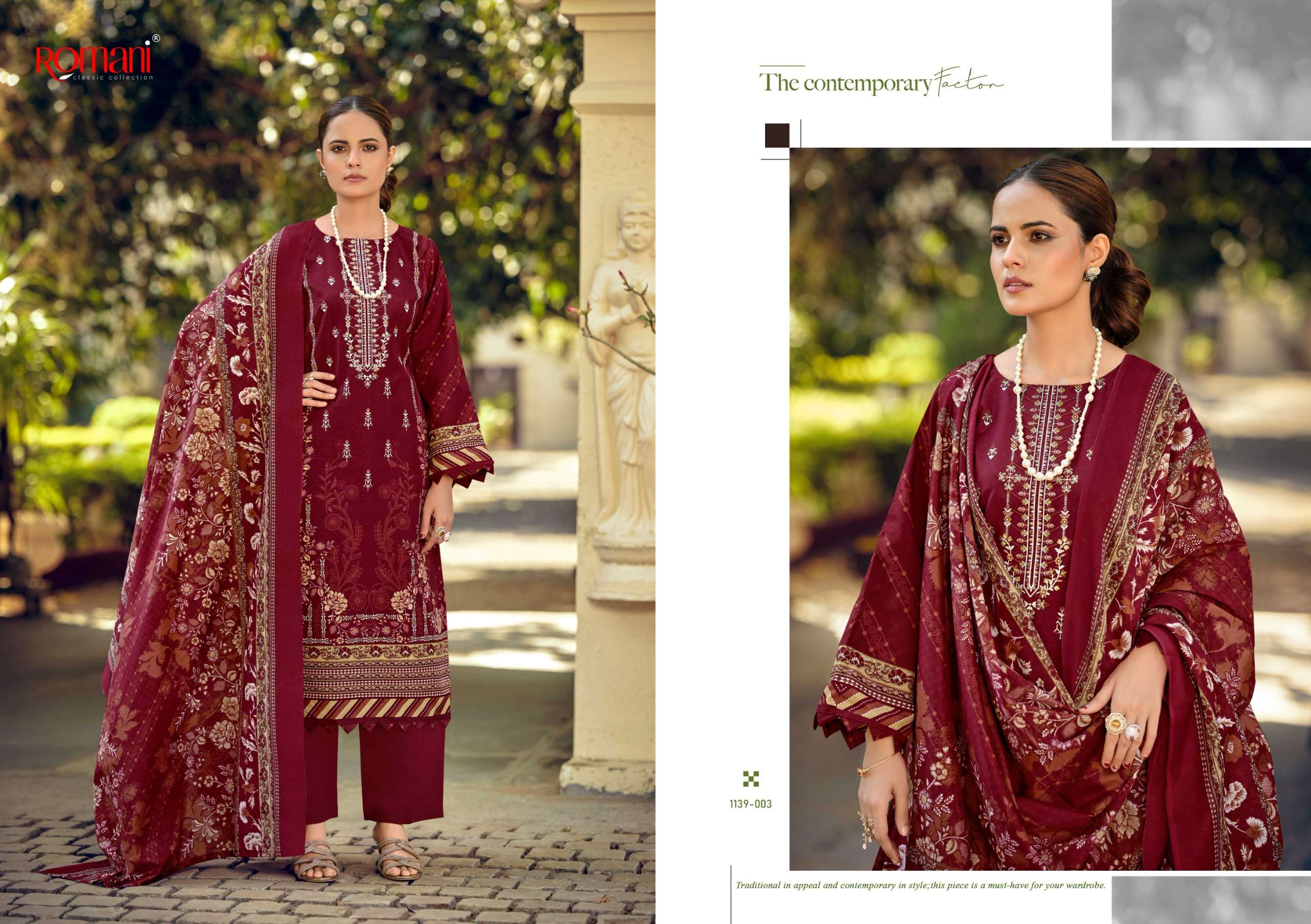 ROMANI BIN KAREEM VOL 3 COTTON DIGITAL STYLE PRINT WITH FANCY WORK SUIT	