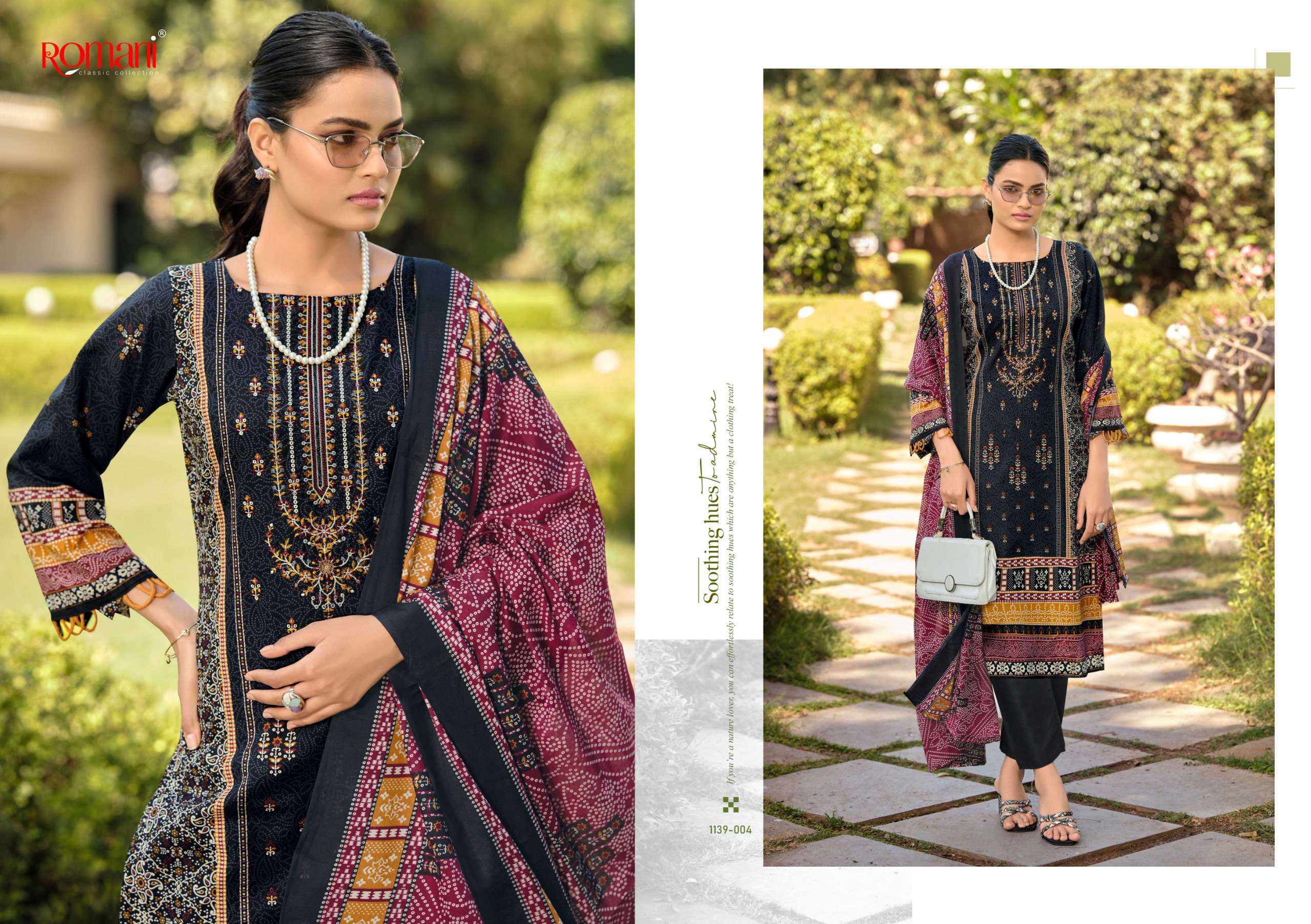 ROMANI BIN KAREEM VOL 3 COTTON DIGITAL STYLE PRINT WITH FANCY WORK SUIT	