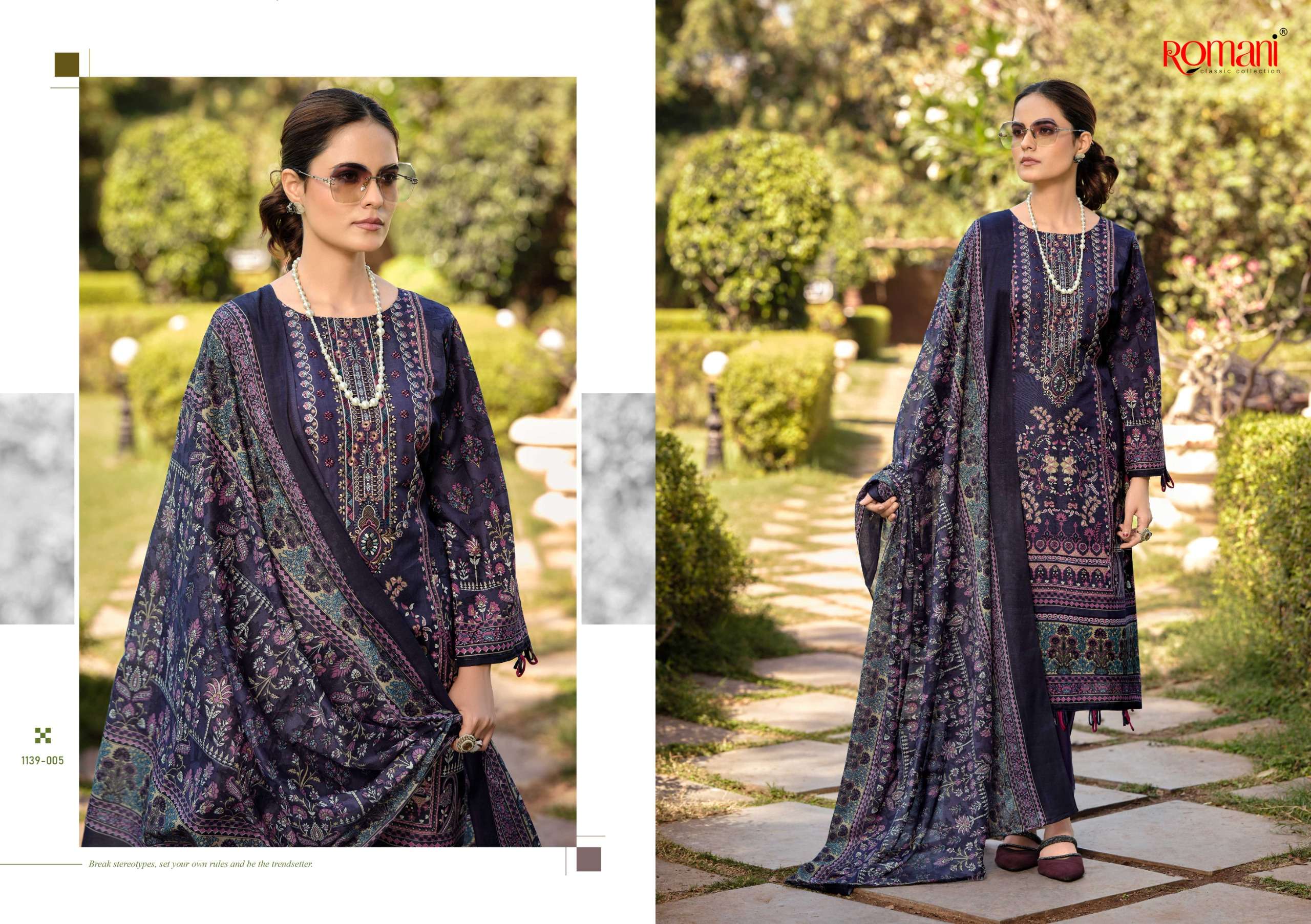 ROMANI BIN KAREEM VOL 3 COTTON DIGITAL STYLE PRINT WITH FANCY WORK SUIT	