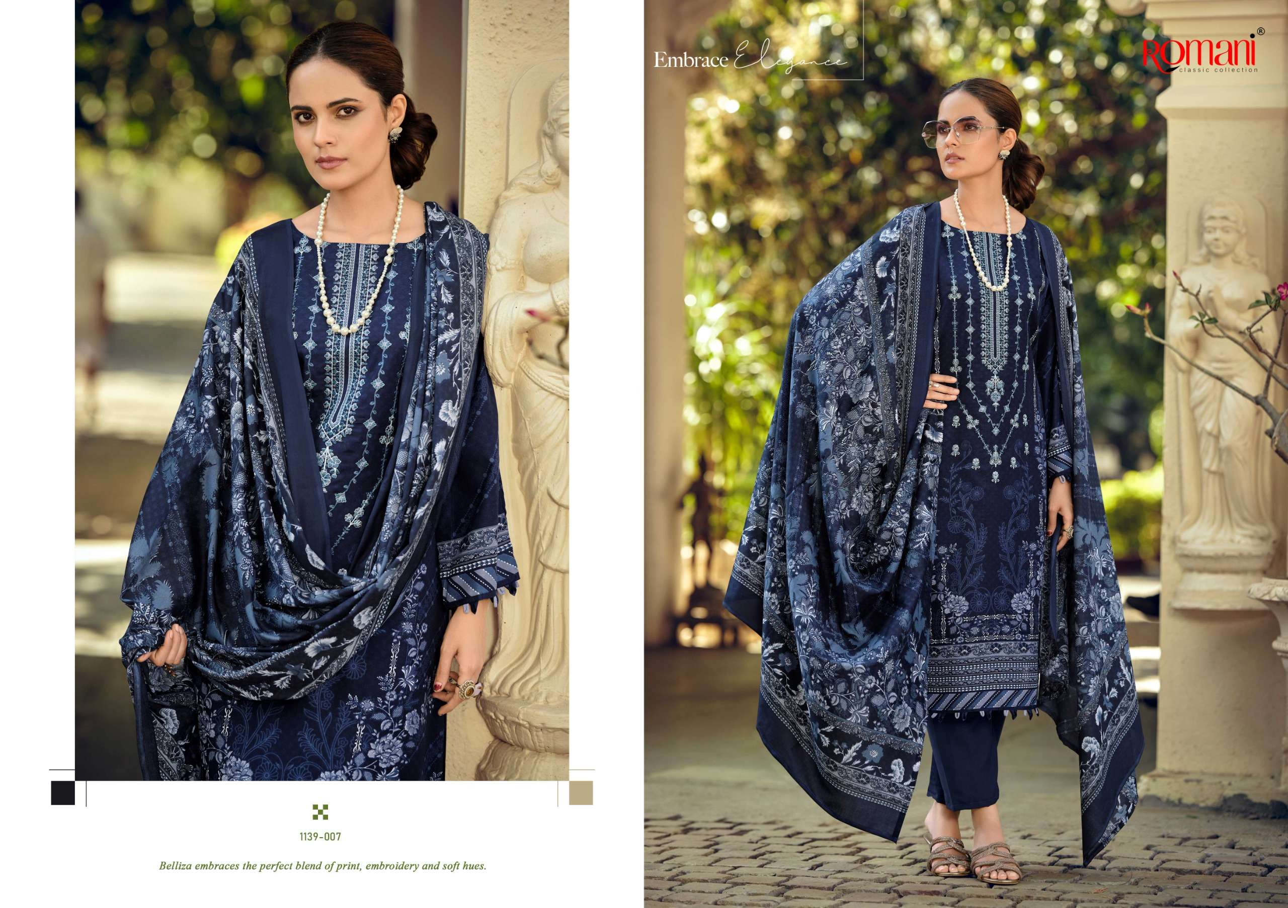 ROMANI BIN KAREEM VOL 3 COTTON DIGITAL STYLE PRINT WITH FANCY WORK SUIT	