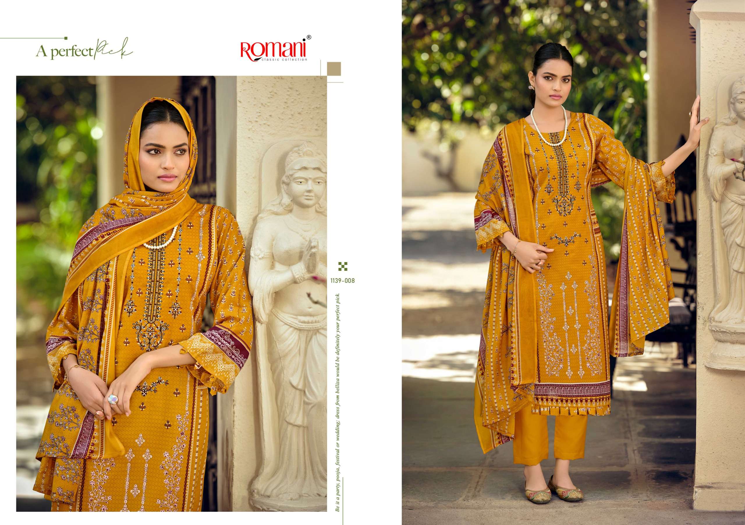 ROMANI BIN KAREEM VOL 3 COTTON DIGITAL STYLE PRINT WITH FANCY WORK SUIT	