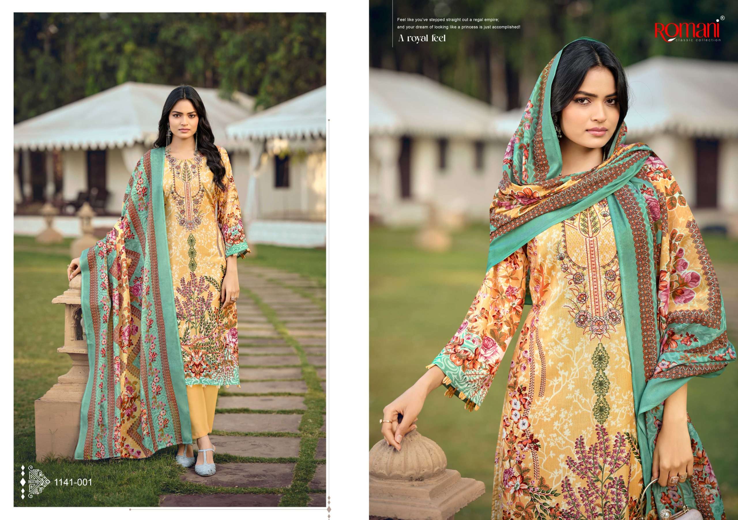 ROMANI NEEDLE WONDER VOL 10 COTTON DIGITAL PRINTS WITH FANCY EMBROIDERY WORK SUIT