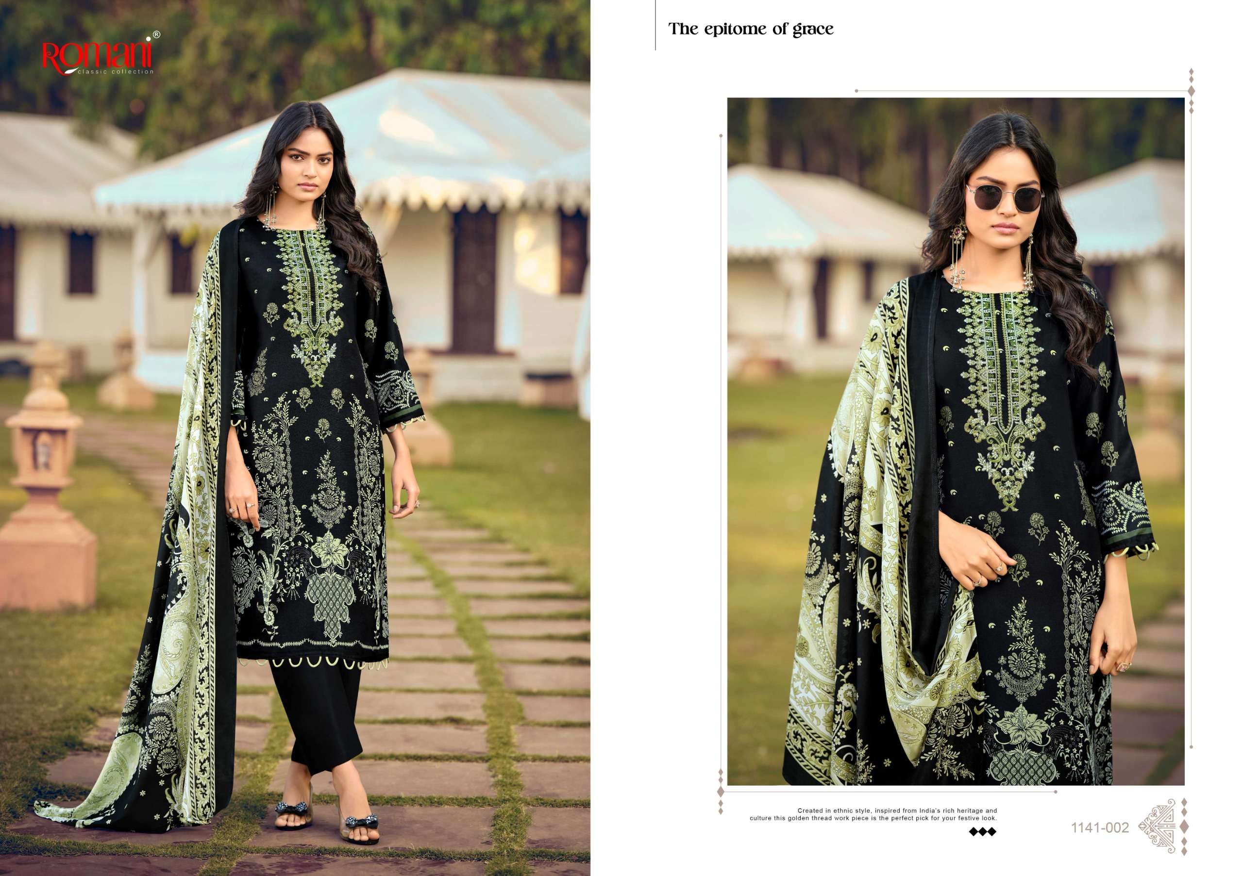 ROMANI NEEDLE WONDER VOL 10 COTTON DIGITAL PRINTS WITH FANCY EMBROIDERY WORK SUIT