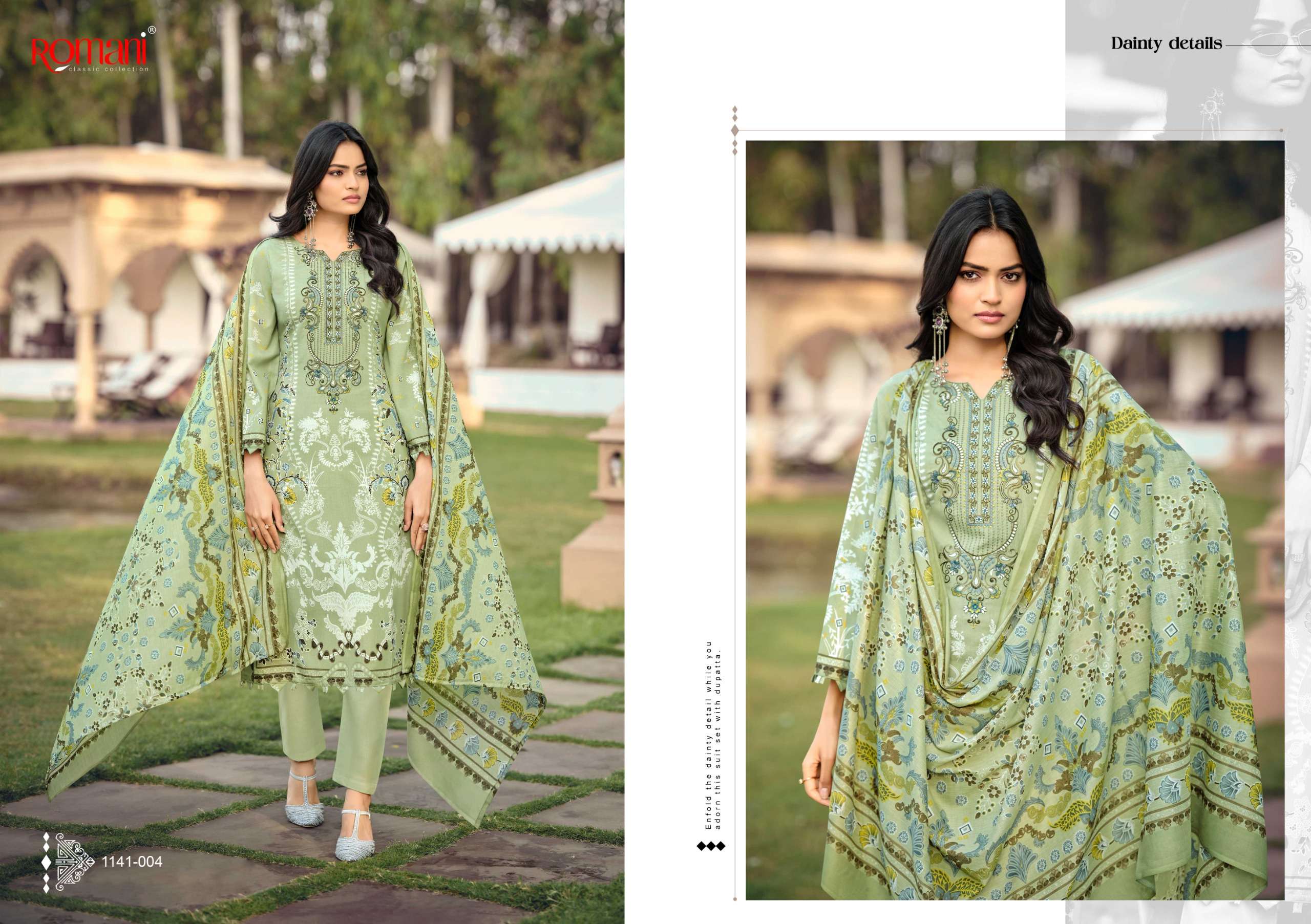 ROMANI NEEDLE WONDER VOL 10 COTTON DIGITAL PRINTS WITH FANCY EMBROIDERY WORK SUIT