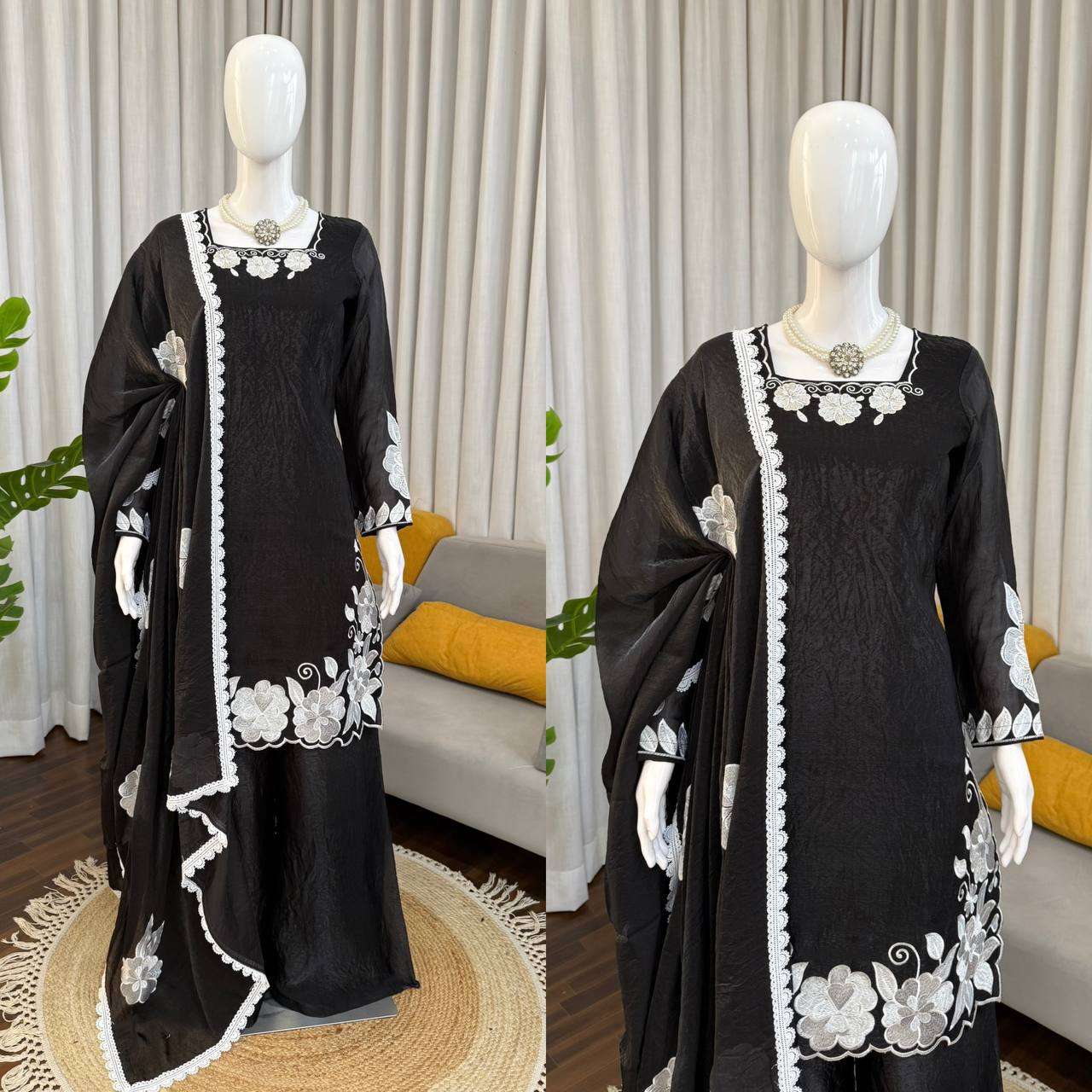 RTC 6000 SILK FANCY EMBROIDERY WORK PAKISTANI STYLE LADIES FESTIVE WEAR SUIT