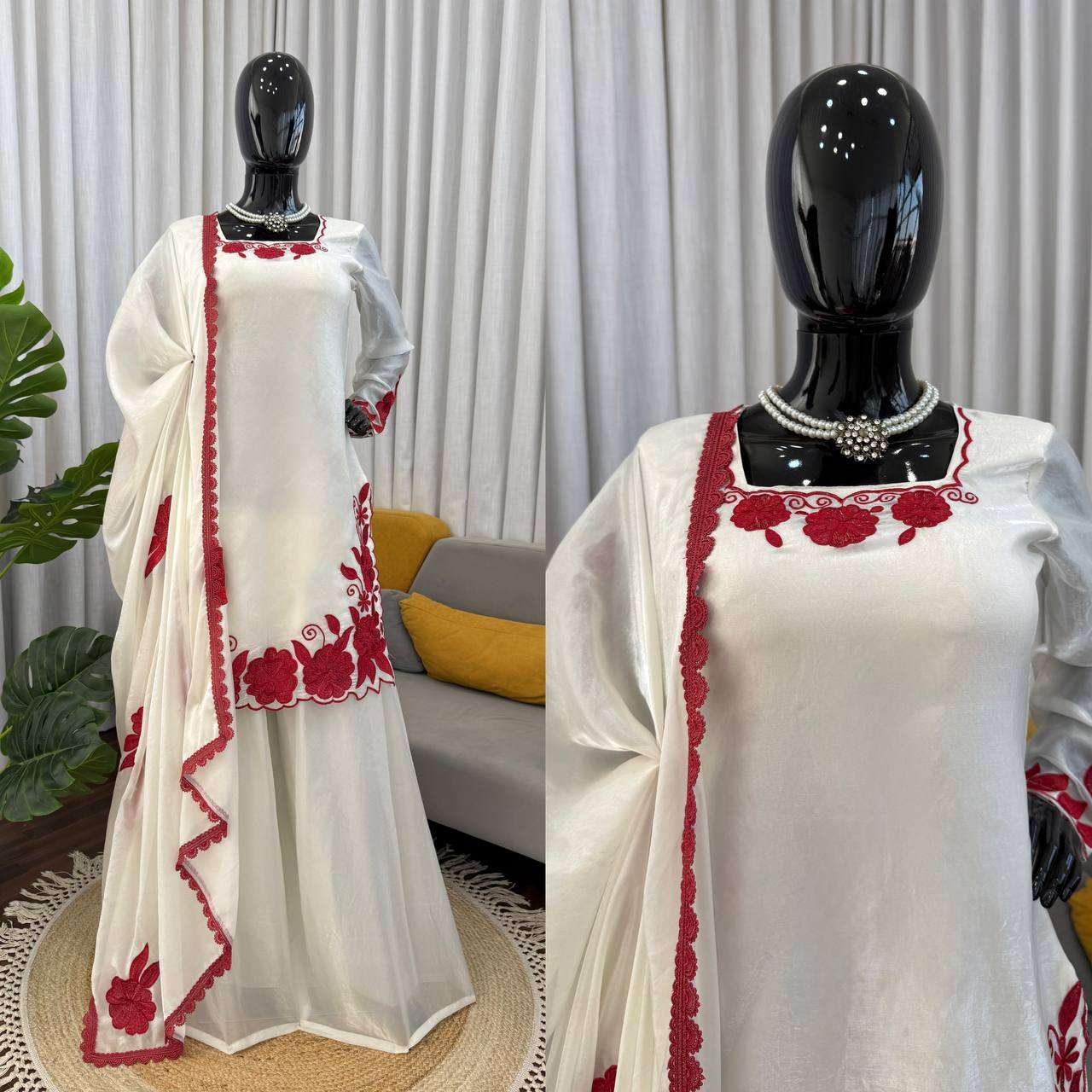 RTC 6000 SILK FANCY EMBROIDERY WORK PAKISTANI STYLE LADIES FESTIVE WEAR SUIT