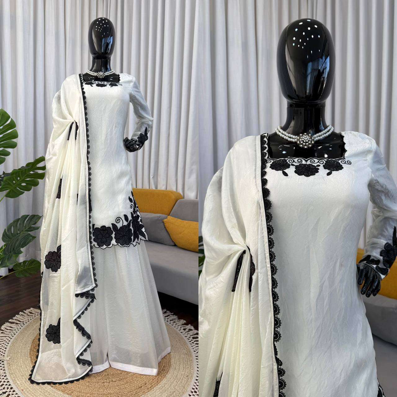 RTC 6000 SILK FANCY EMBROIDERY WORK PAKISTANI STYLE LADIES FESTIVE WEAR SUIT