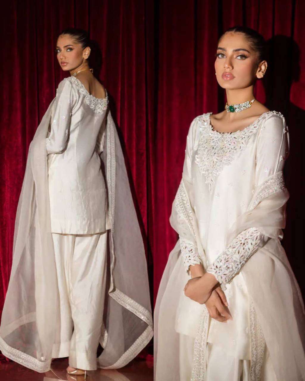 RTC 6005 SILK PREETY WHITE DESIGNER LOOK FESTIVE WEAR SUIT