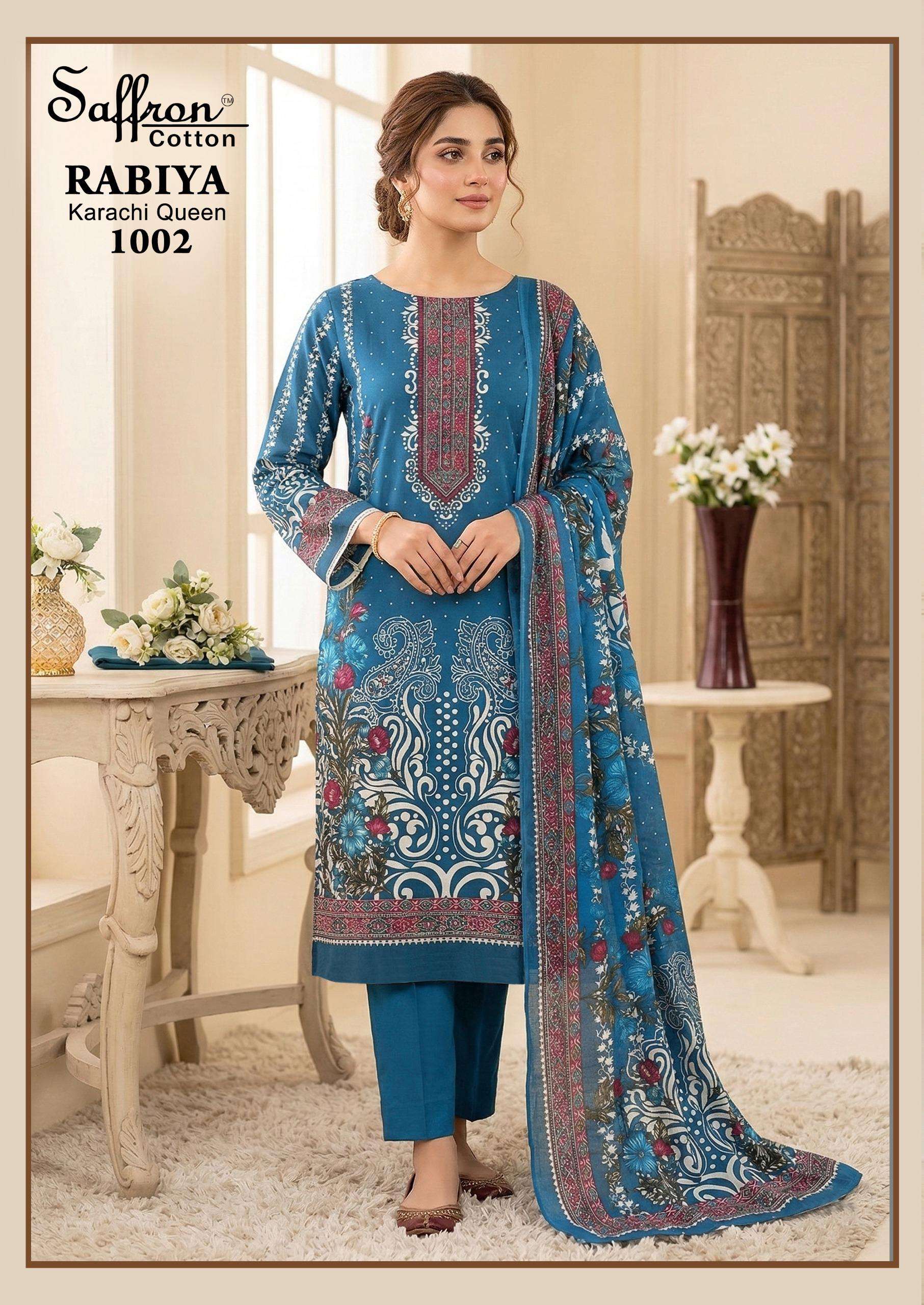 SAFFRON COTTON RABIYA KARACHI QUEEN VOL 1 COTTON DIGITAL PRINTS SALWAR SUIT
