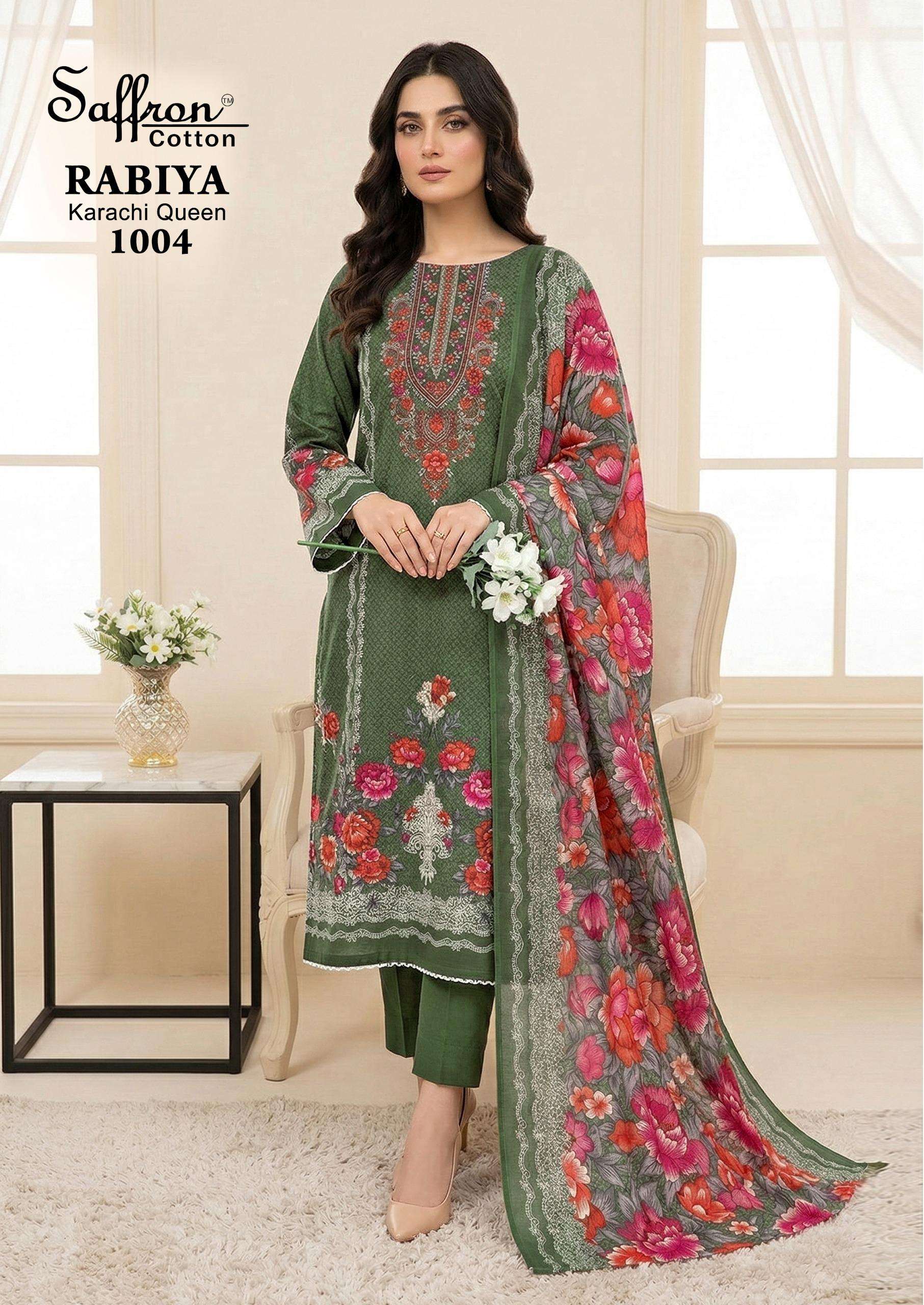 SAFFRON COTTON RABIYA KARACHI QUEEN VOL 1 COTTON DIGITAL PRINTS SALWAR SUIT