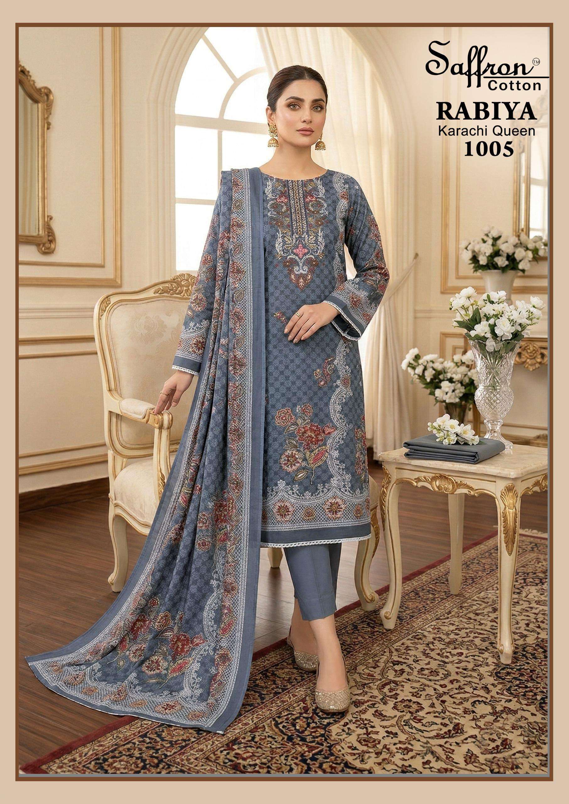 SAFFRON COTTON RABIYA KARACHI QUEEN VOL 1 COTTON DIGITAL PRINTS SALWAR SUIT