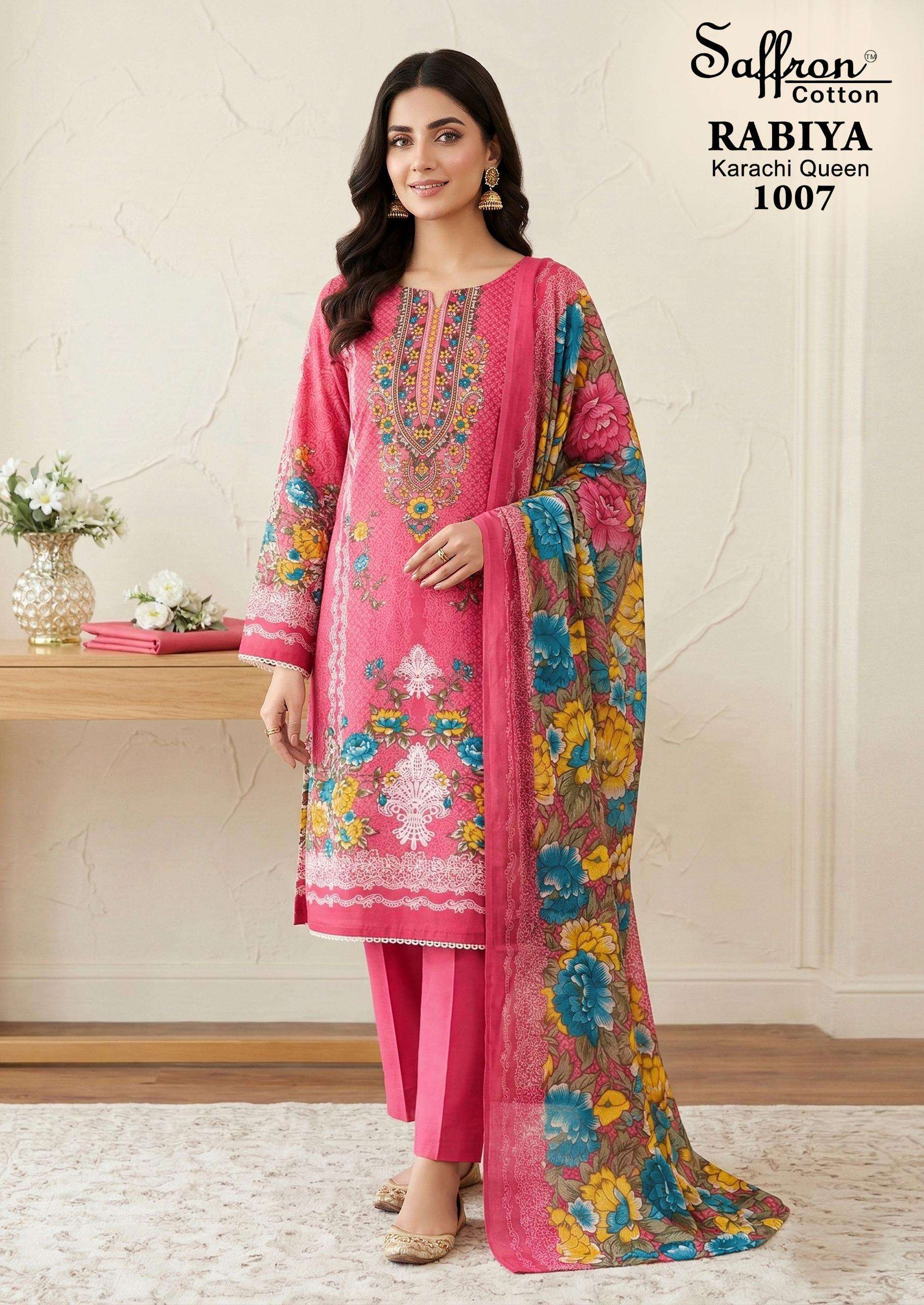 SAFFRON COTTON RABIYA KARACHI QUEEN VOL 1 COTTON DIGITAL PRINTS SALWAR SUIT