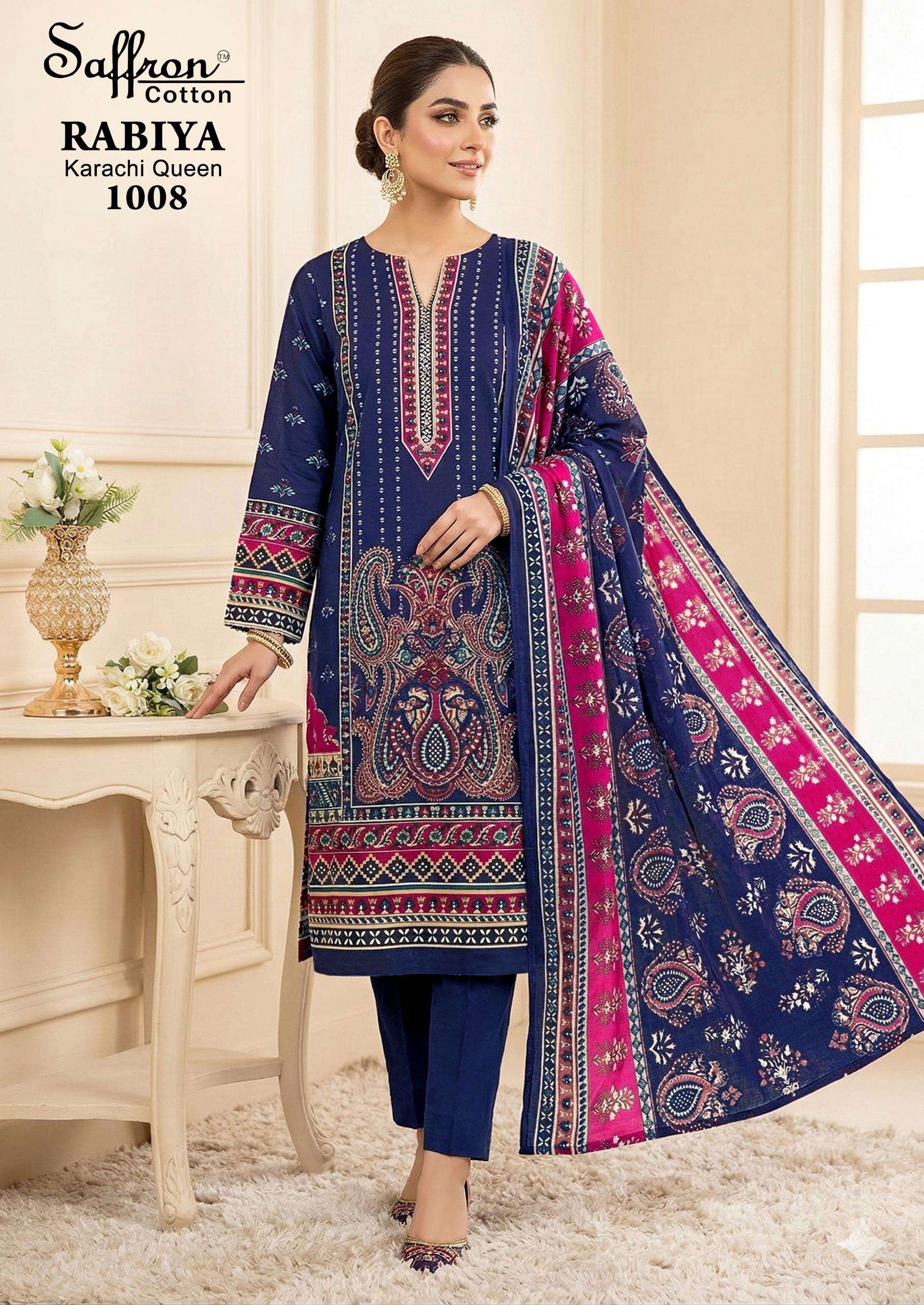 SAFFRON COTTON RABIYA KARACHI QUEEN VOL 1 COTTON DIGITAL PRINTS SALWAR SUIT