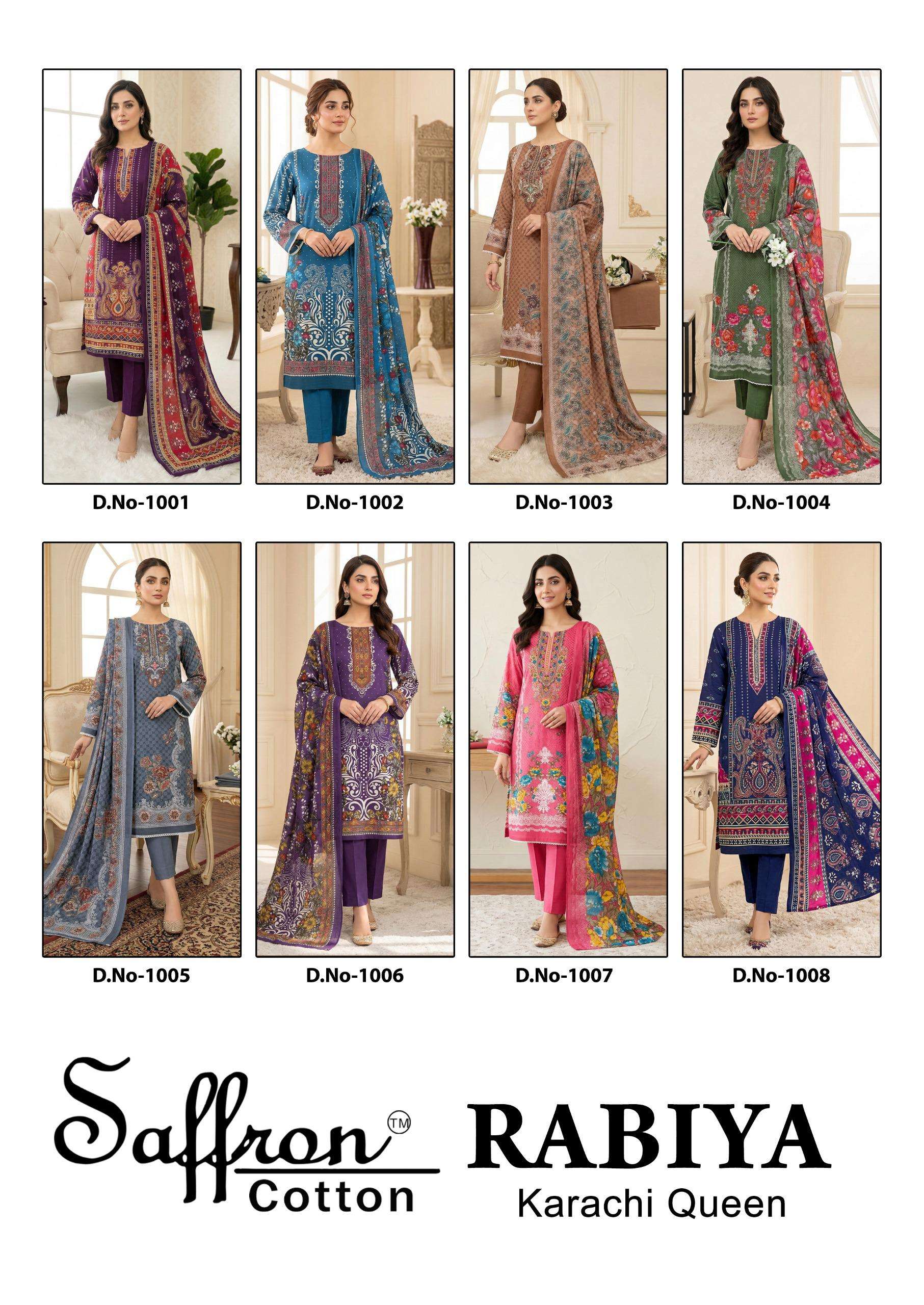 SAFFRON COTTON RABIYA KARACHI QUEEN VOL 1 COTTON DIGITAL PRINTS SALWAR SUIT
