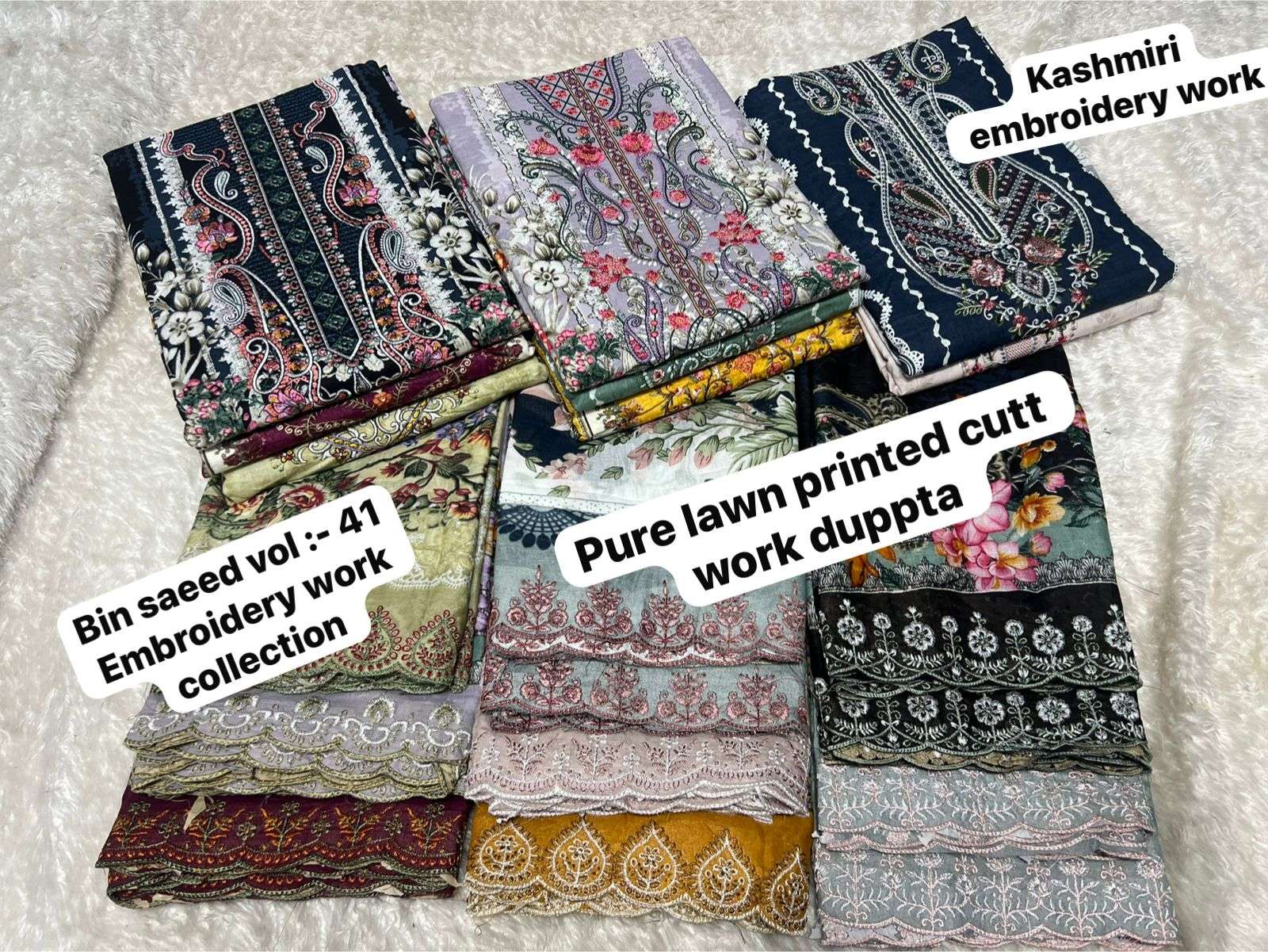 SAPPHIRE BIN SAEED VOL 41 LAWN COTTON EMBROIDERY WORK SALWAR KAMEEZ 