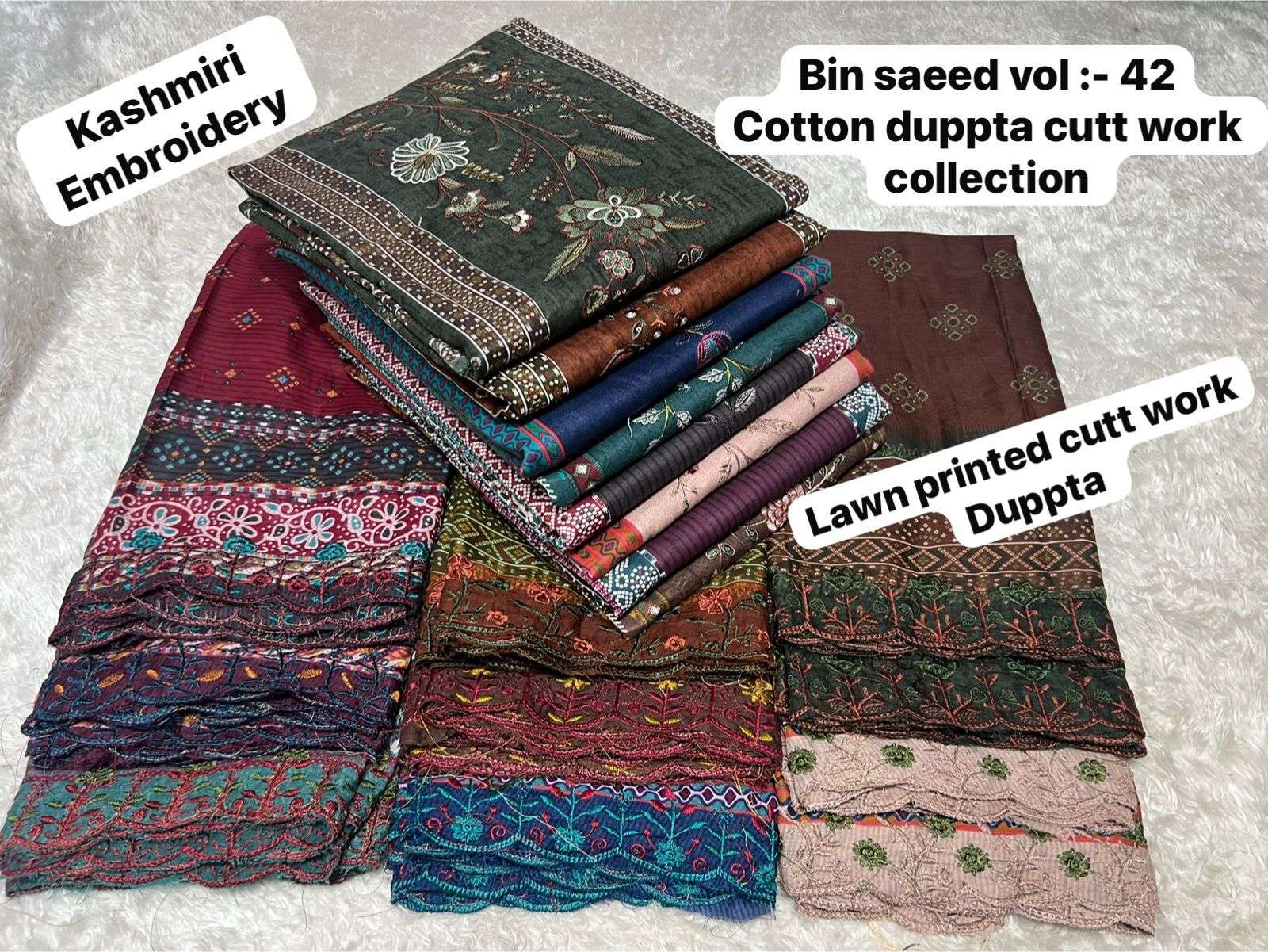 SAPPHIRE BIN SAEED VOL 42 LAWN COTTON PRINTED WITH EMBROIDERY WORK SALWAR KAMEEZ 