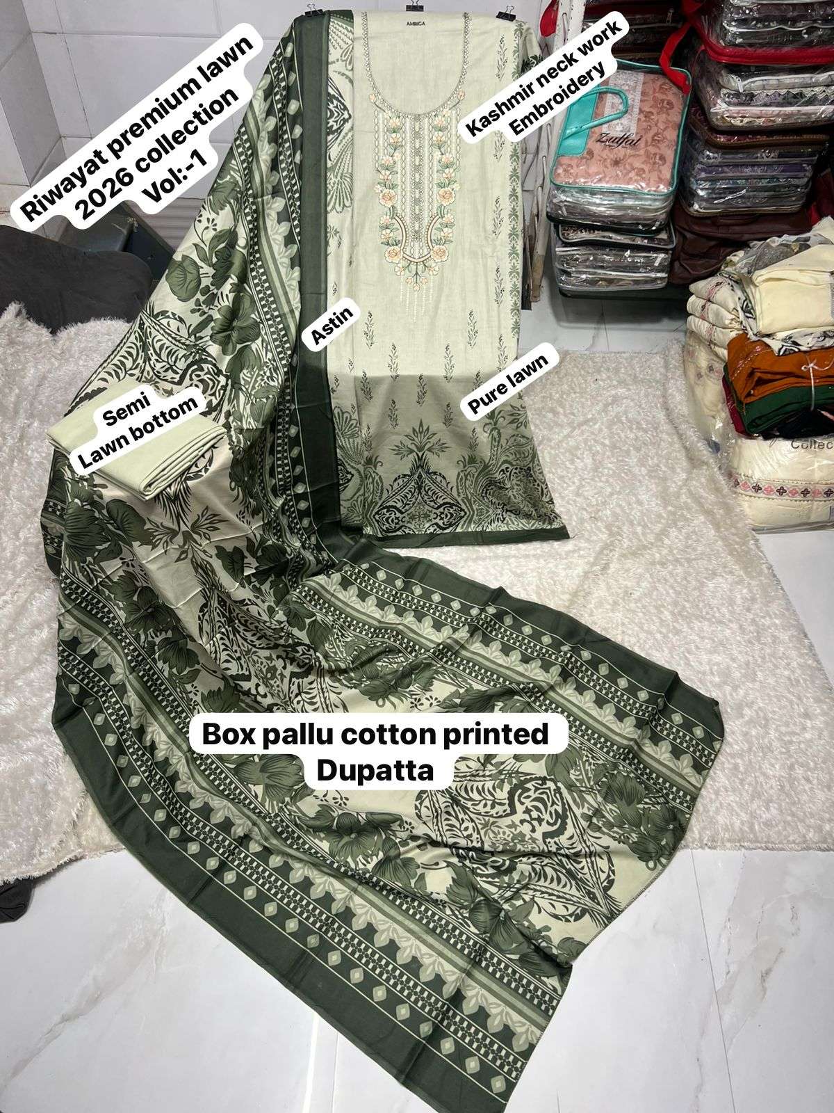 SAPPHIRE RIWAYAT PREMIUM LAWN VOL 4 COTTON DIGITAL PRINT WITH WORK SALWAR KAMEEZ 