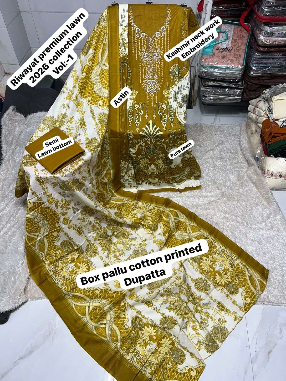 SAPPHIRE RIWAYAT PREMIUM LAWN VOL 4 COTTON DIGITAL PRINT WITH WORK SALWAR KAMEEZ 