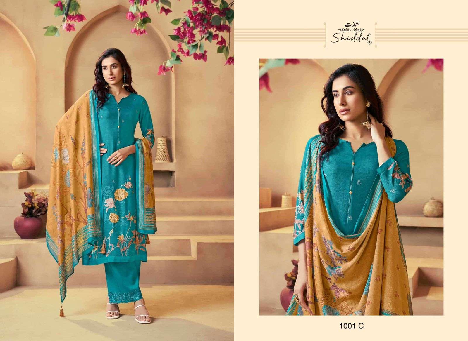 SHIDDAT SERINA 1001 MUSLIN DIGITAL PRINT WITH FANCY WORK SUIT