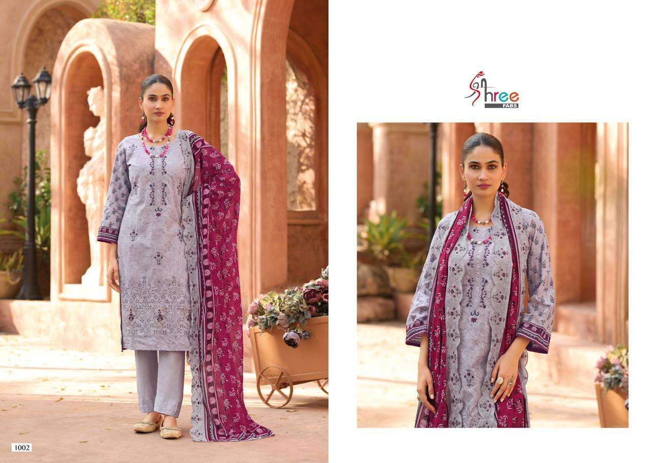 SHREE FABS BIN SAEED LAWN COLLECTION VOL 25 COTTON EMBROIDERY WORK SUIT