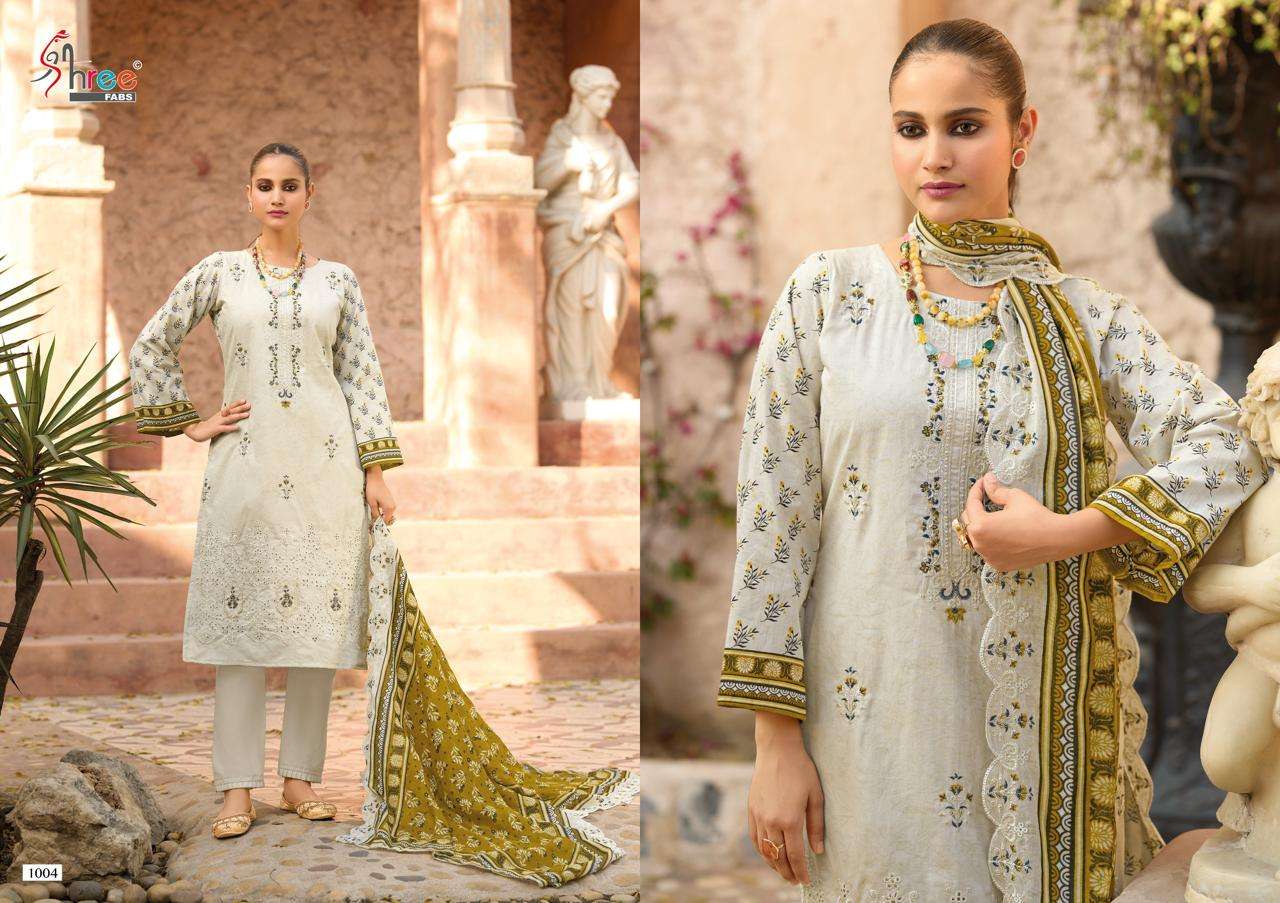 SHREE FABS BIN SAEED LAWN COLLECTION VOL 25 COTTON EMBROIDERY WORK SUIT