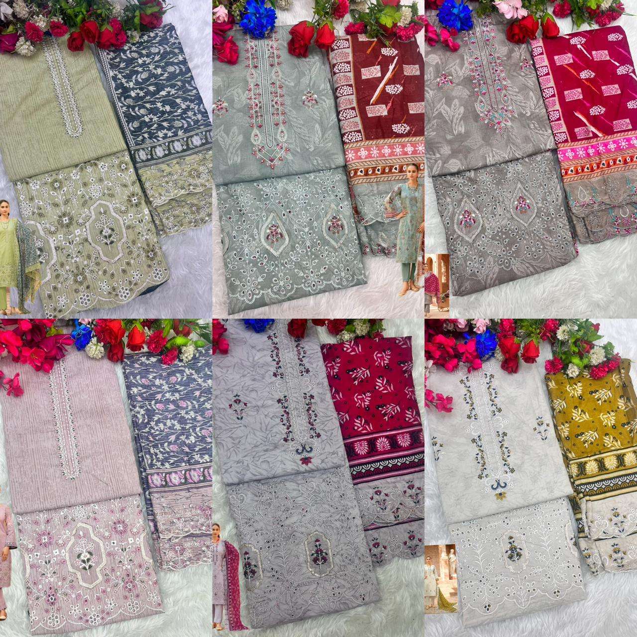 SHREE FABS BIN SAEED LAWN COLLECTION VOL 25 COTTON EMBROIDERY WORK SUIT