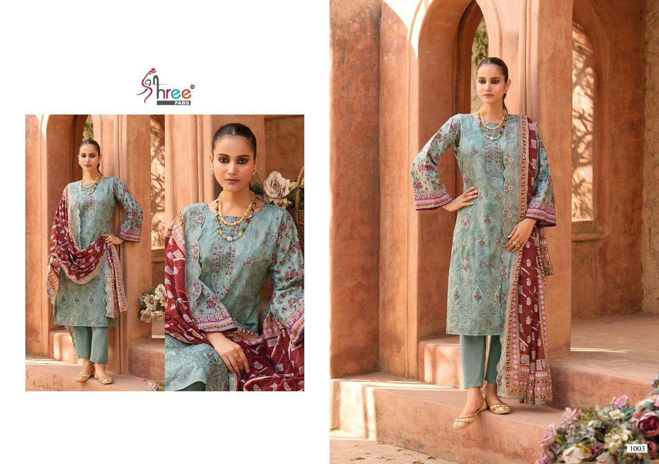 SHREE FABS BIN SAEED LAWN COLLECTION VOL 25 COTTON EMBROIDERY WORK SUIT