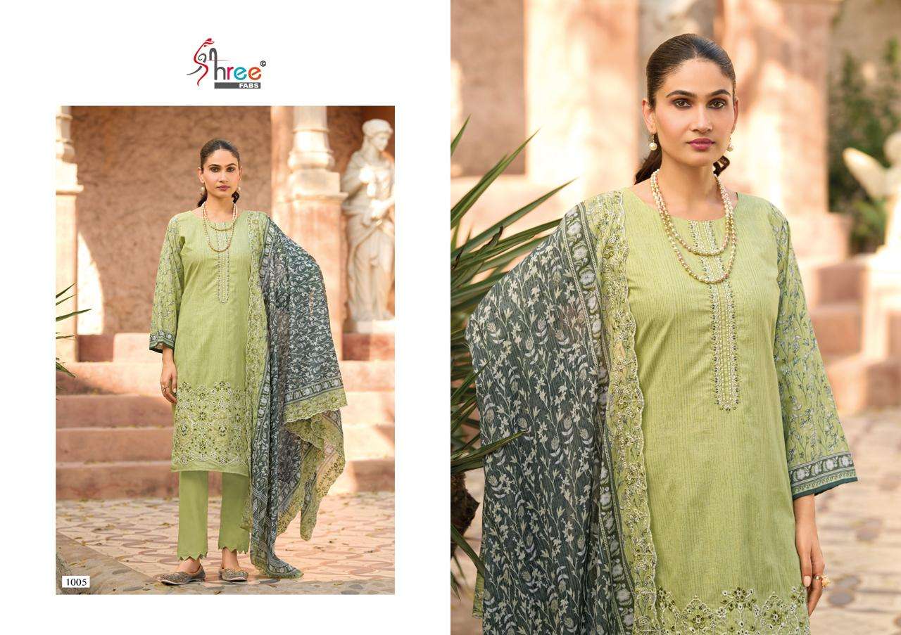 SHREE FABS BIN SAEED LAWN COLLECTION VOL 25 COTTON EMBROIDERY WORK SUIT