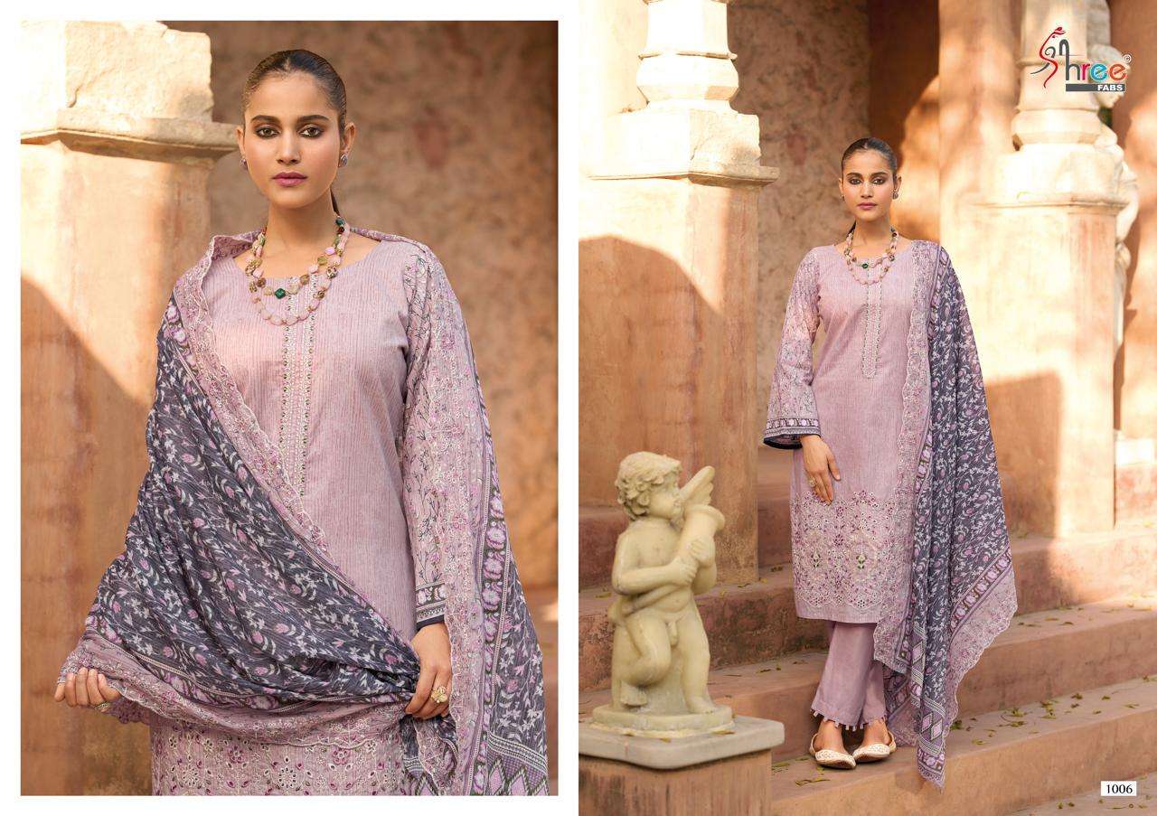 SHREE FABS BIN SAEED LAWN COLLECTION VOL 25 COTTON EMBROIDERY WORK SUIT