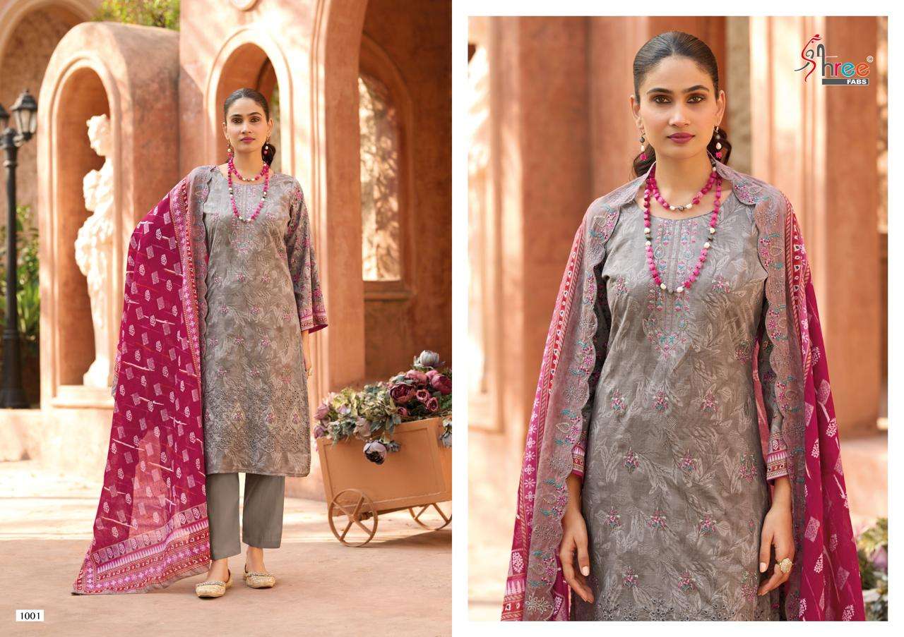 SHREE FABS BIN SAEED LAWN COLLECTION VOL 25 COTTON EMBROIDERY WORK SUIT