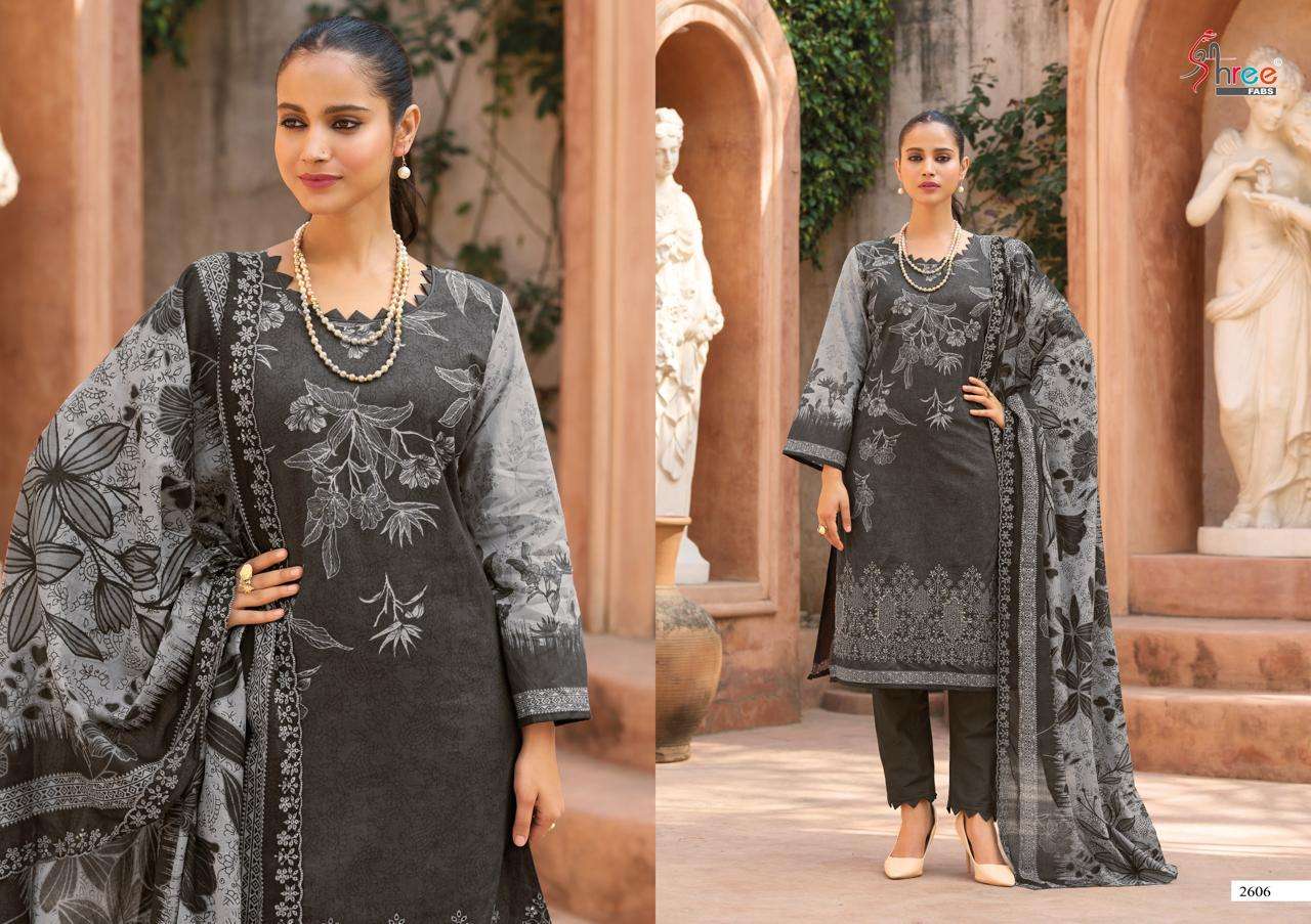 SHREE FABS BIN SAEED LAWN COLLECTION VOL 26  COTTON PRINT WITH EMBROIDERY WORK SUIT