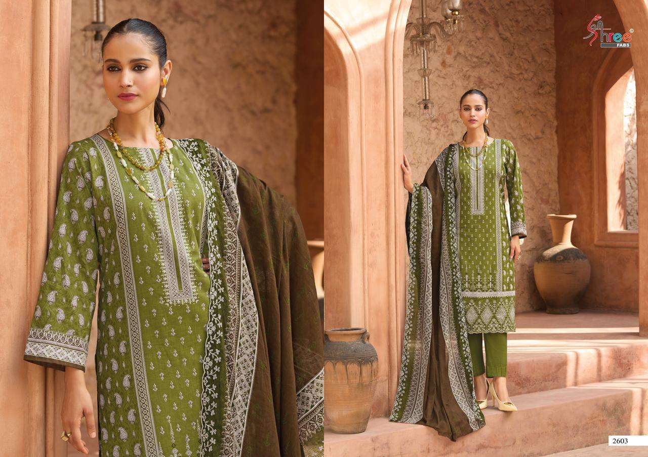 SHREE FABS BIN SAEED LAWN COLLECTION VOL 26  COTTON PRINT WITH EMBROIDERY WORK SUIT