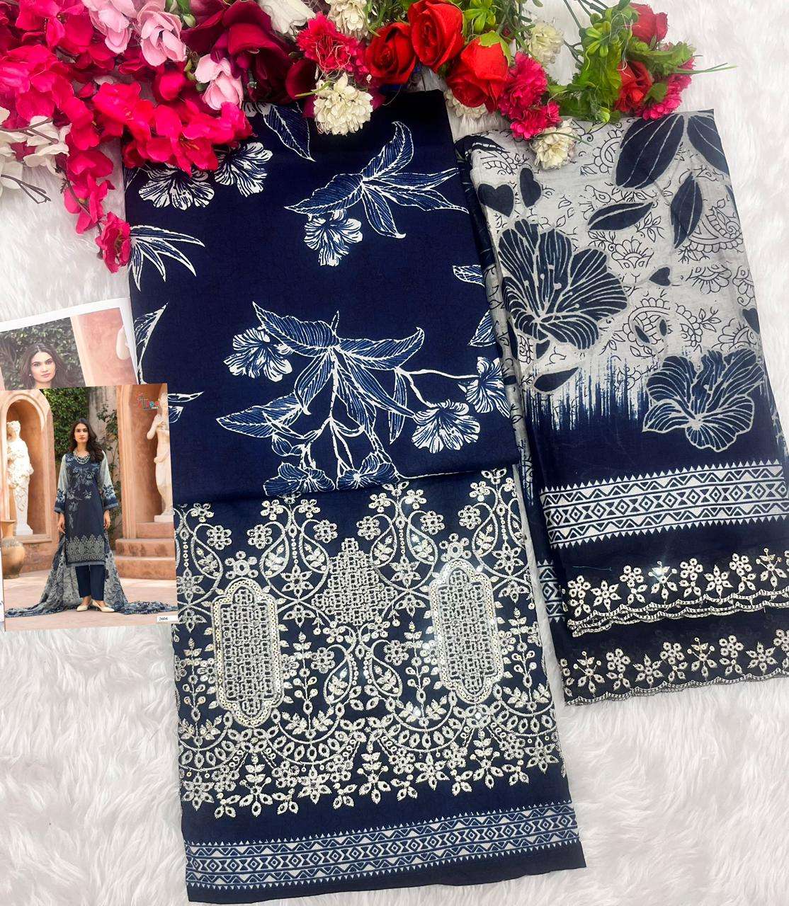 SHREE FABS BIN SAEED LAWN COLLECTION VOL 26  COTTON PRINT WITH EMBROIDERY WORK SUIT