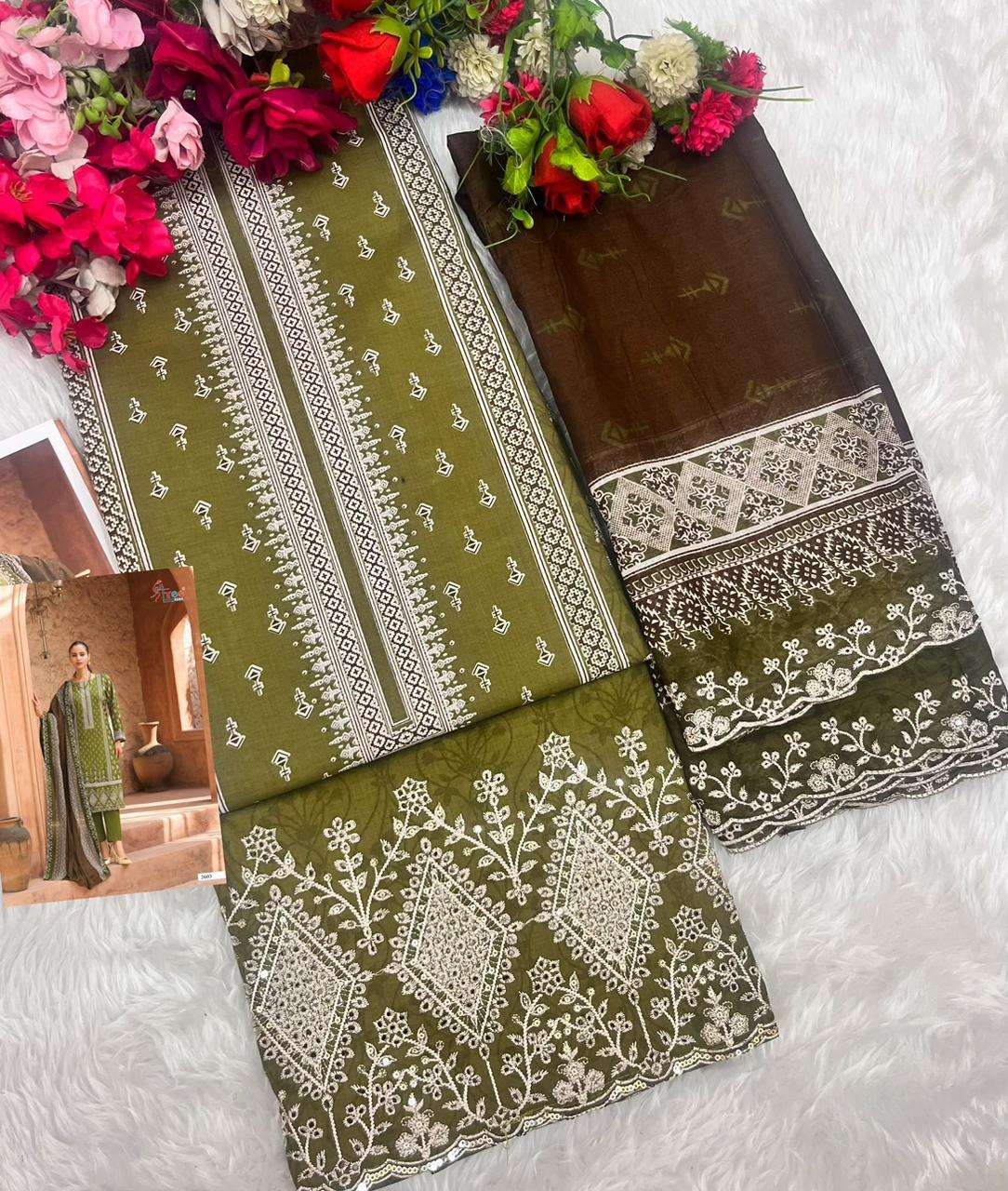 SHREE FABS BIN SAEED LAWN COLLECTION VOL 26  COTTON PRINT WITH EMBROIDERY WORK SUIT