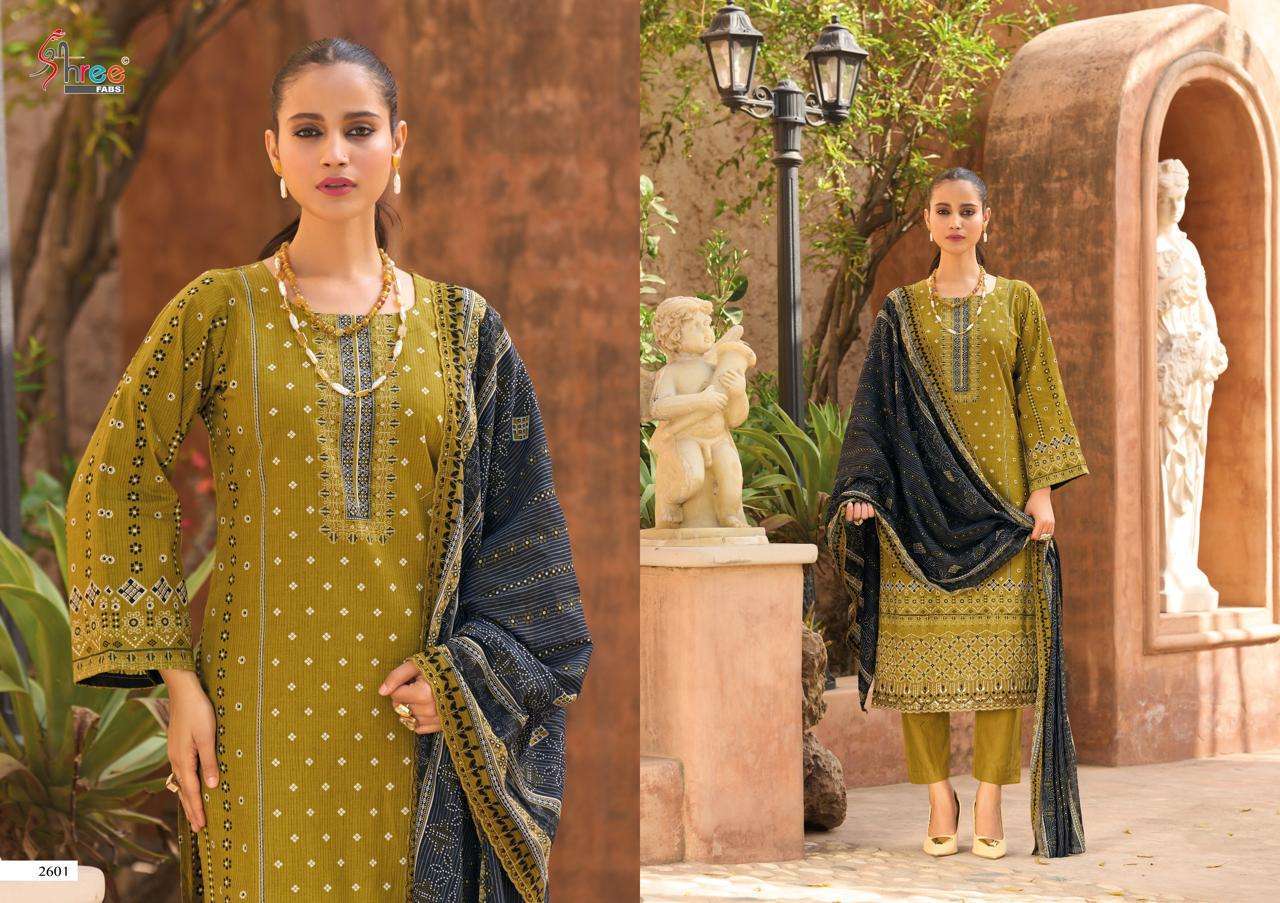 SHREE FABS BIN SAEED LAWN COLLECTION VOL 26  COTTON PRINT WITH EMBROIDERY WORK SUIT