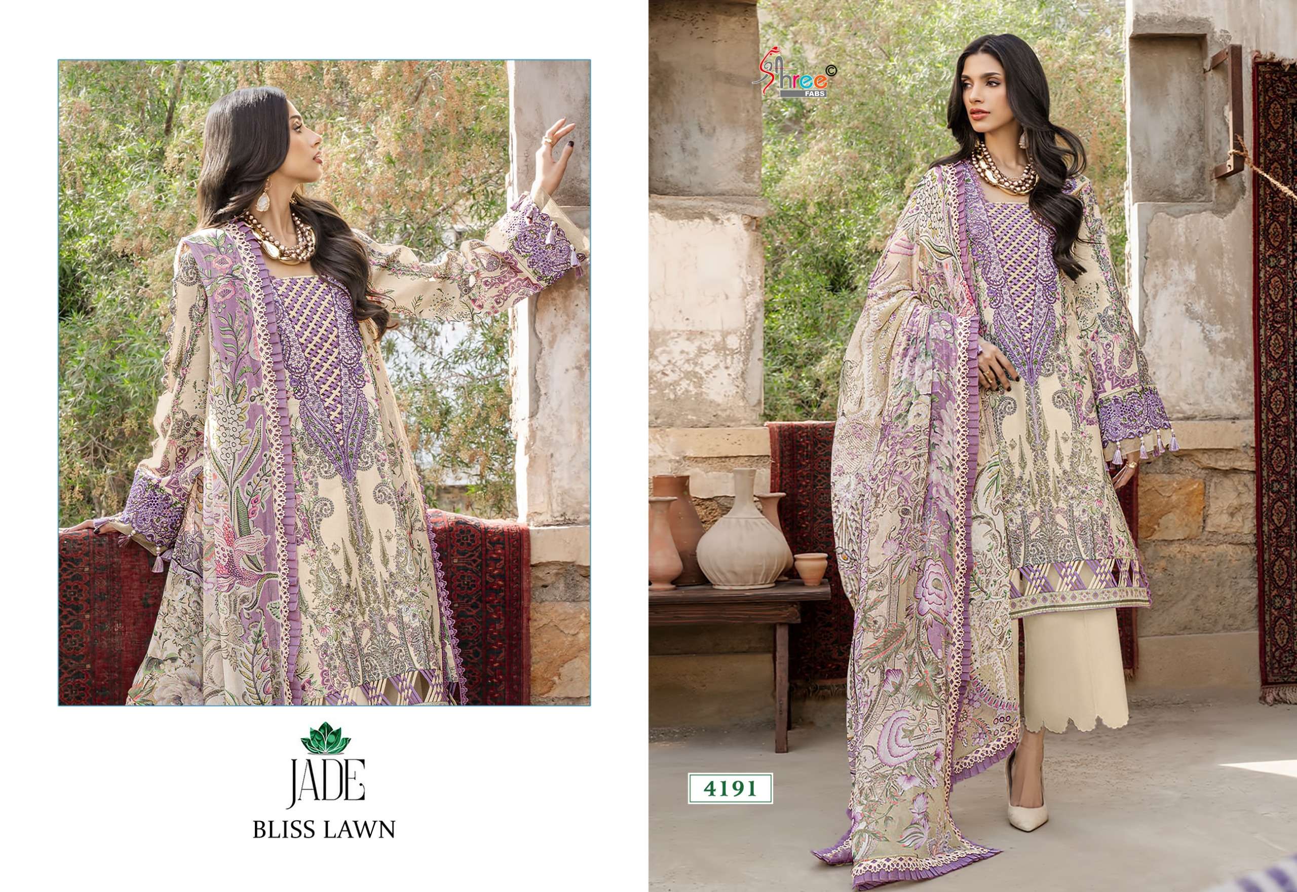 SHREE FABS JADE BLISS LAWN COLLECTION COTTON PATCH EMBROIDERY WORK SALWAR KAMEEZ 