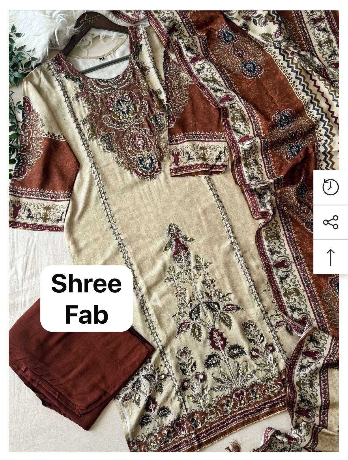 SHREE FABS KT  318 MUSLIN DIGITAL PRINT WITH DESIGNER WORK SUIT
