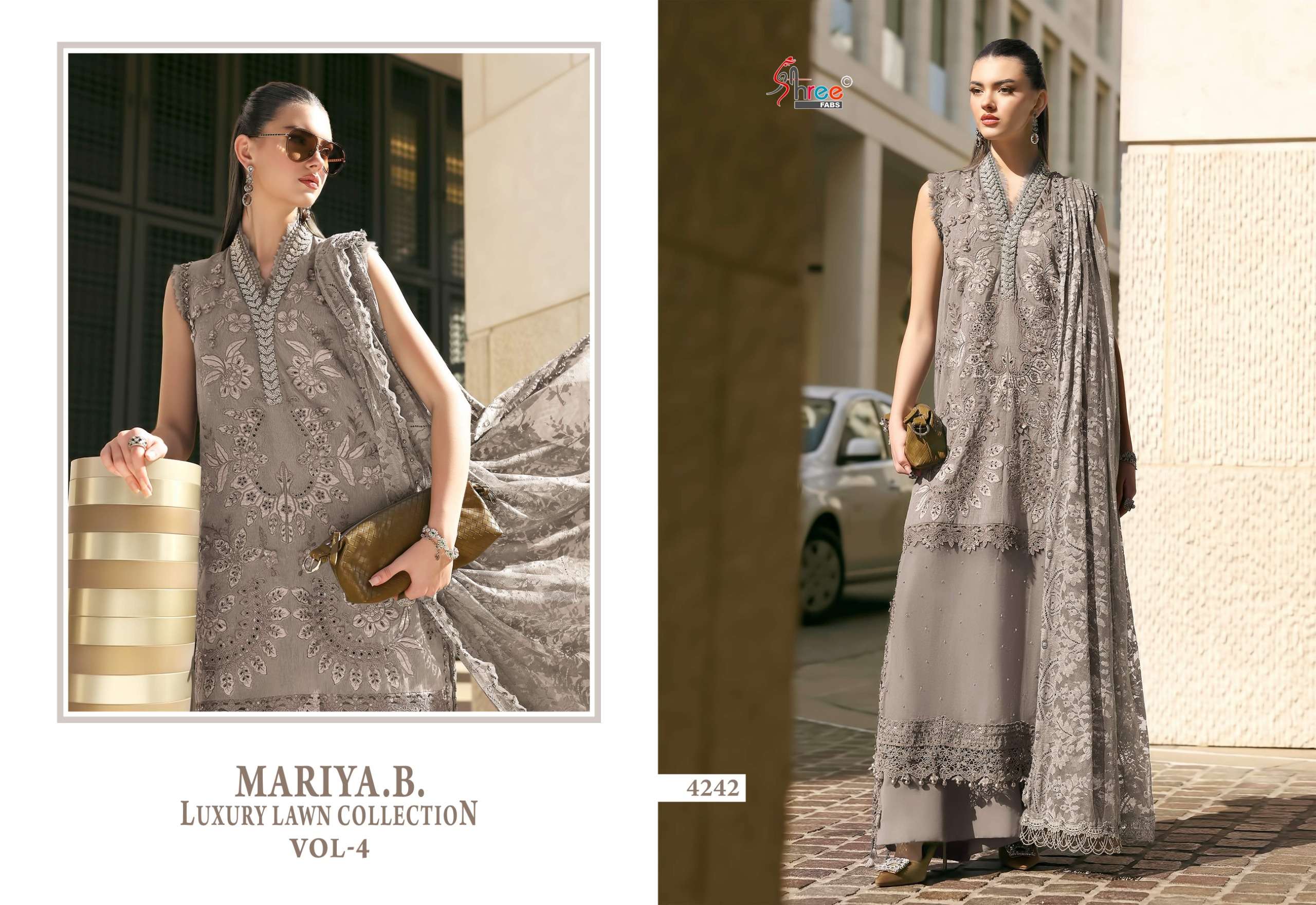 SHREE FABS MARIYA B LUXURY LAWN COLLECTION VOL 4 COTTON DESIGNER WORK SUIT