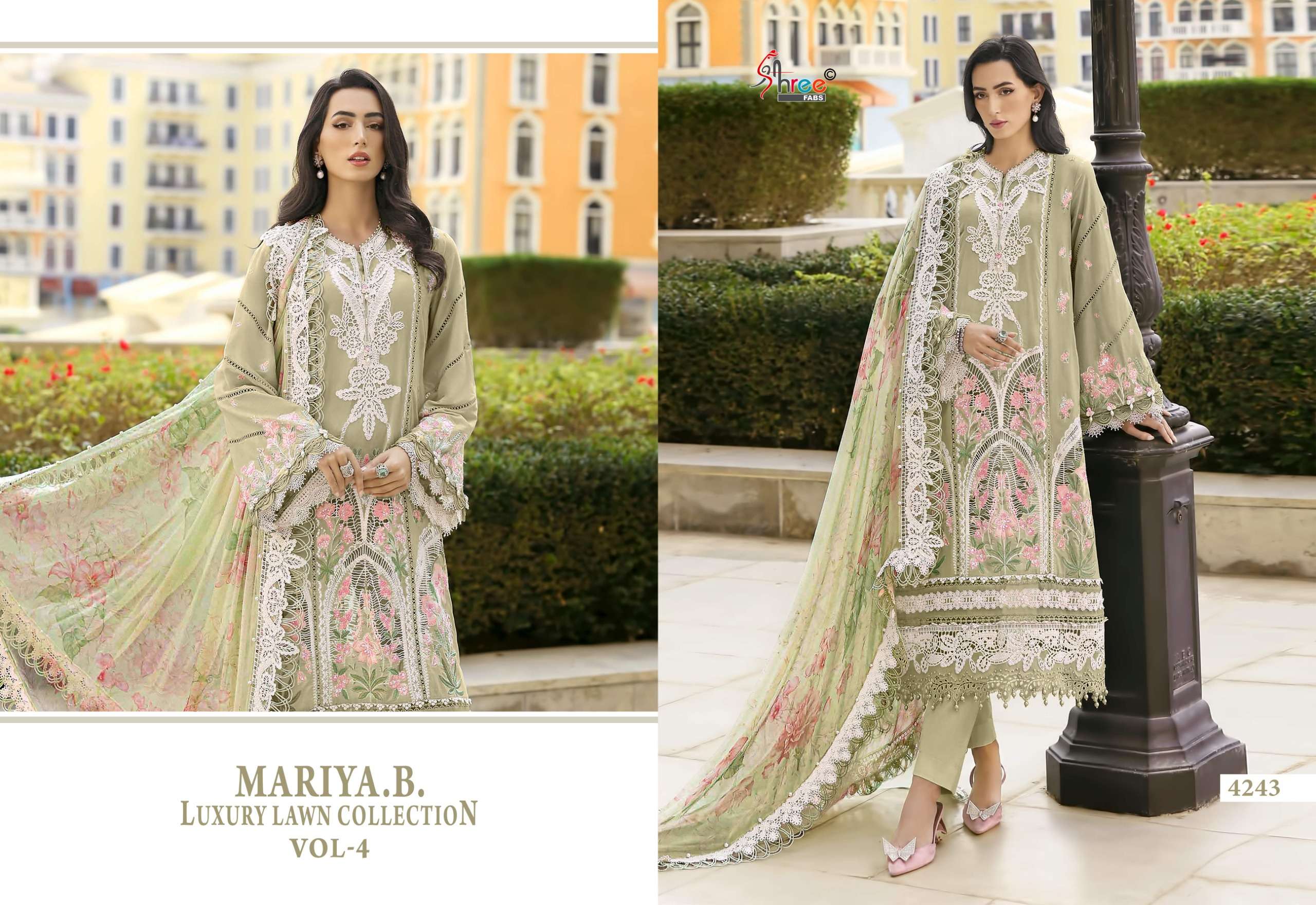 SHREE FABS MARIYA B LUXURY LAWN COLLECTION VOL 4 COTTON DESIGNER WORK SUIT