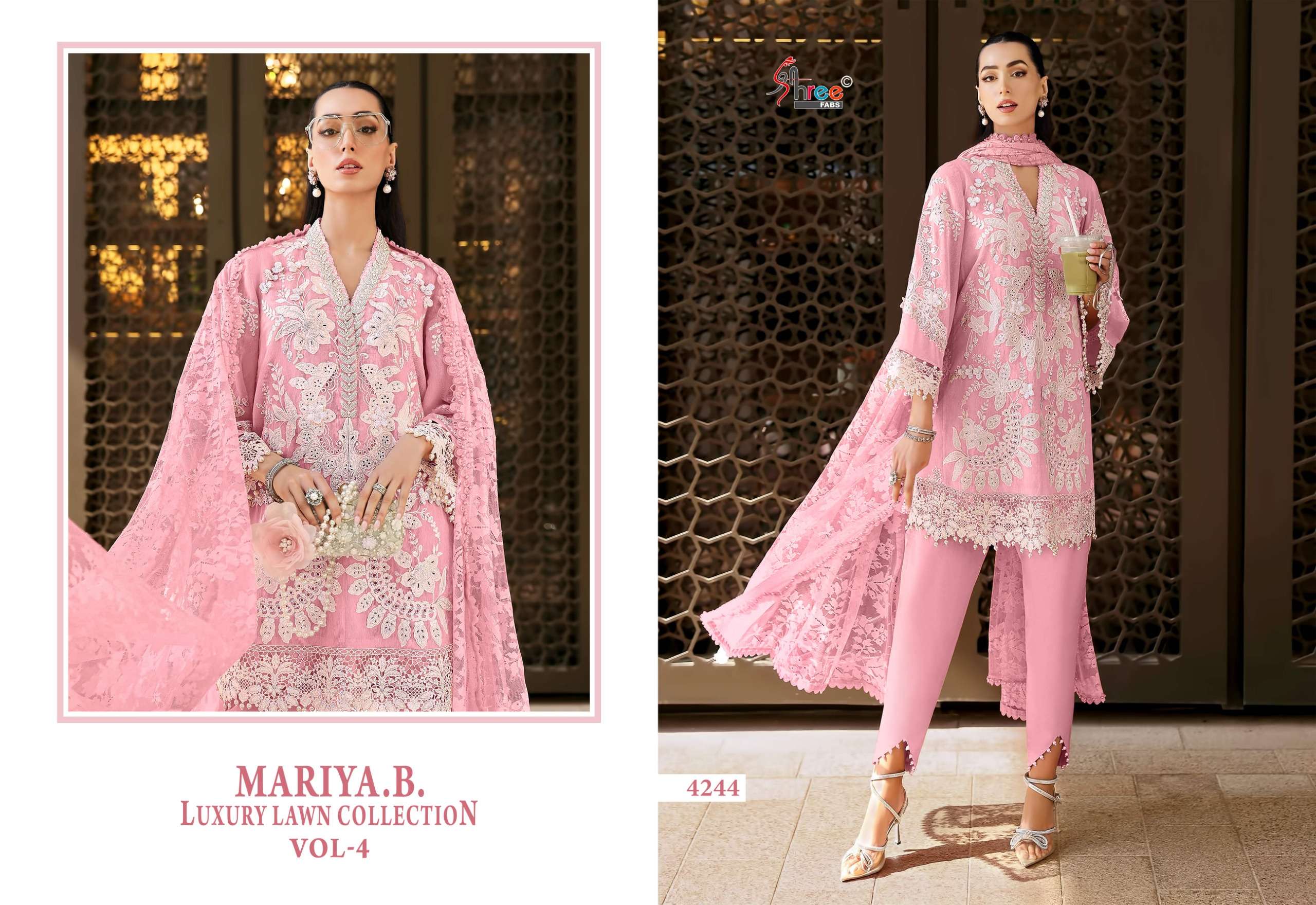 SHREE FABS MARIYA B LUXURY LAWN COLLECTION VOL 4 COTTON DESIGNER WORK SUIT