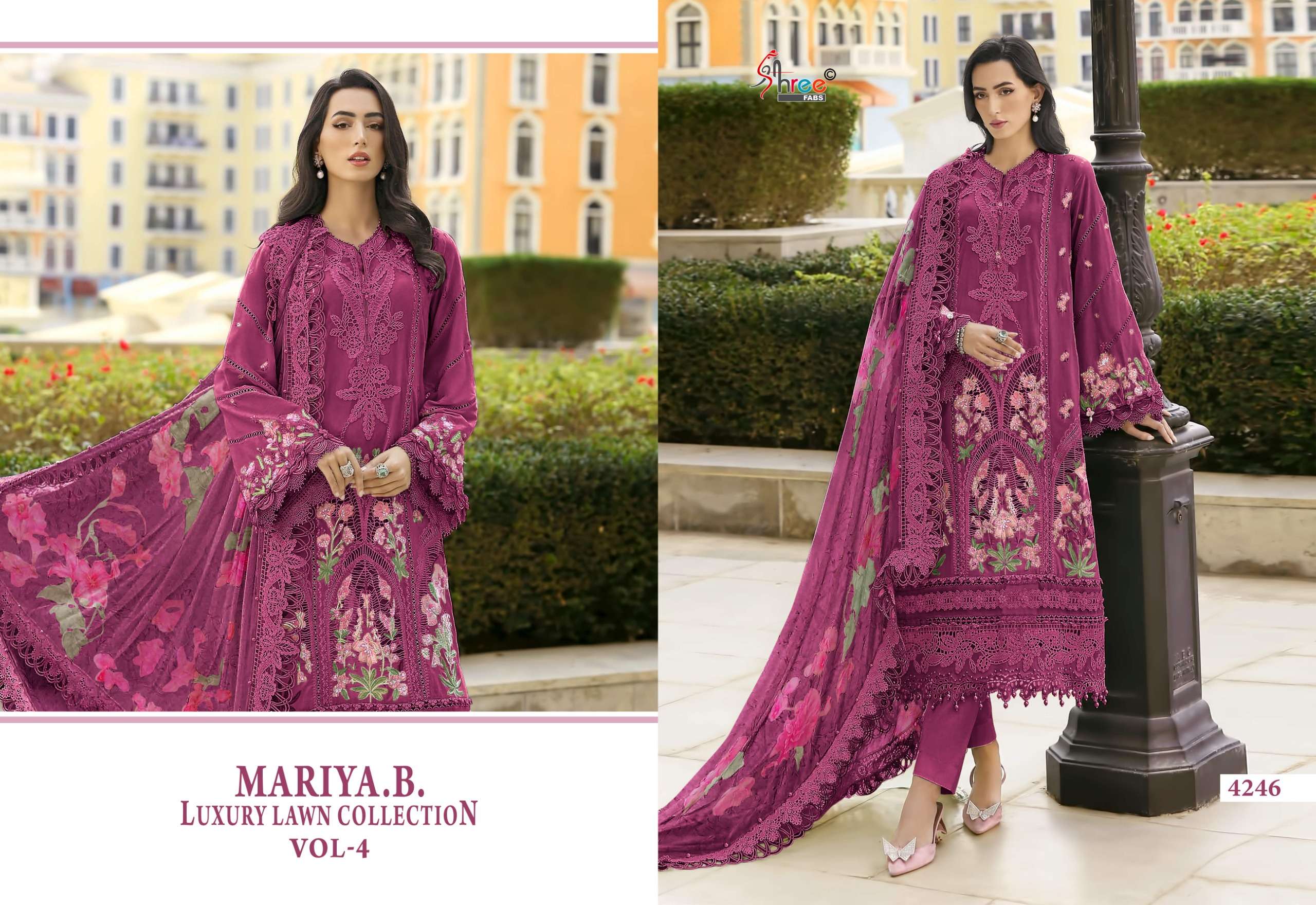 SHREE FABS MARIYA B LUXURY LAWN COLLECTION VOL 4 COTTON DESIGNER WORK SUIT
