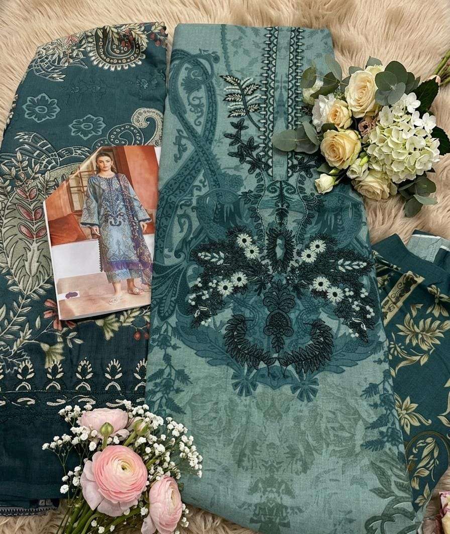 SHREE FABS NEEDLE WONDER LAWN COLLECTION VOL 3 COTTON EMBROIDERY WORK SALWAR KAMEEZ 