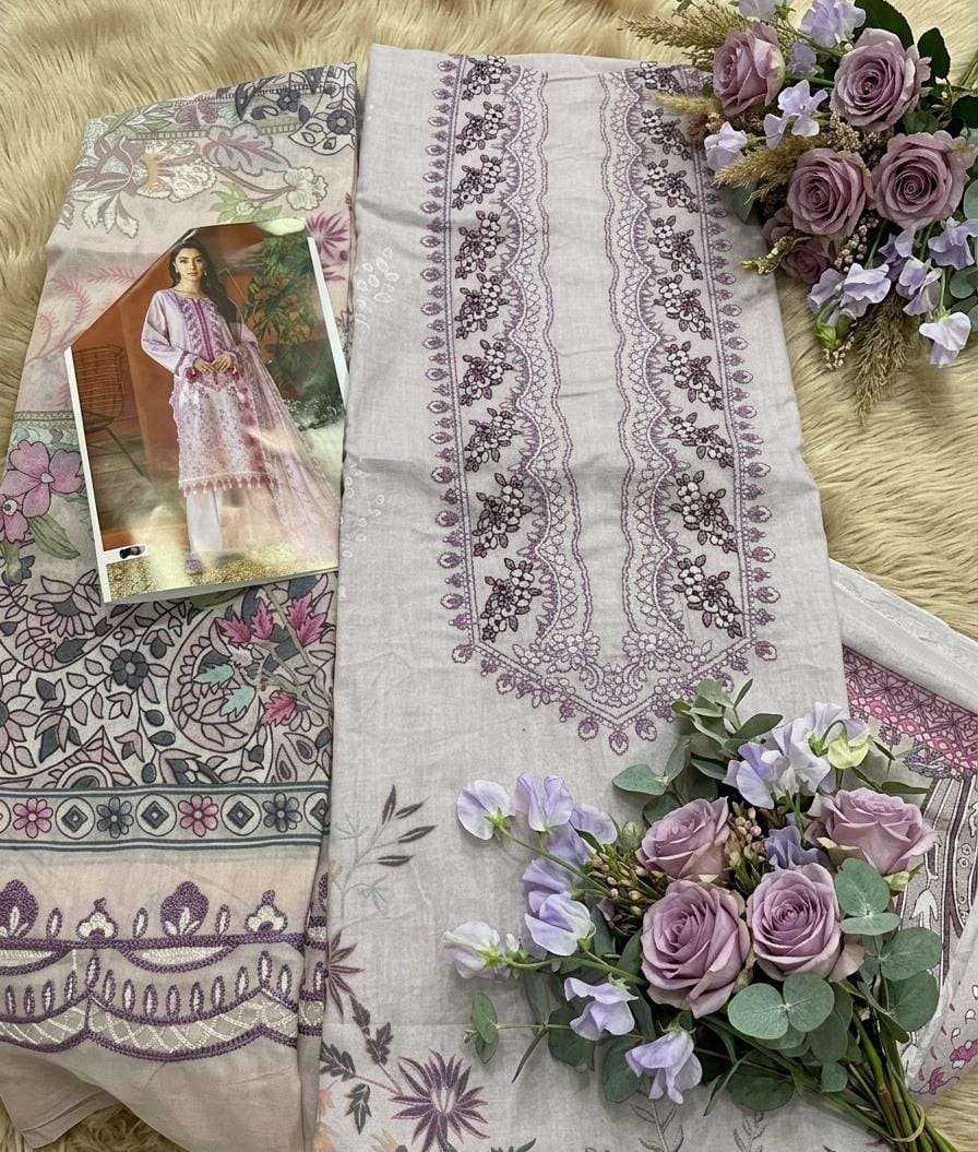 SHREE FABS NEEDLE WONDER LAWN COLLECTION VOL 3 COTTON EMBROIDERY WORK SALWAR KAMEEZ 